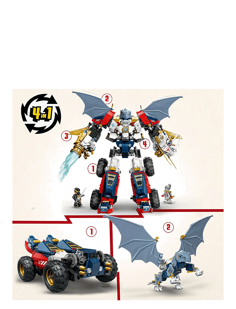 LEGO - Zane’s Ultra Combiner Mech Toy 4-in-1 Building Set 71834 - lego ninjago - multi - 3