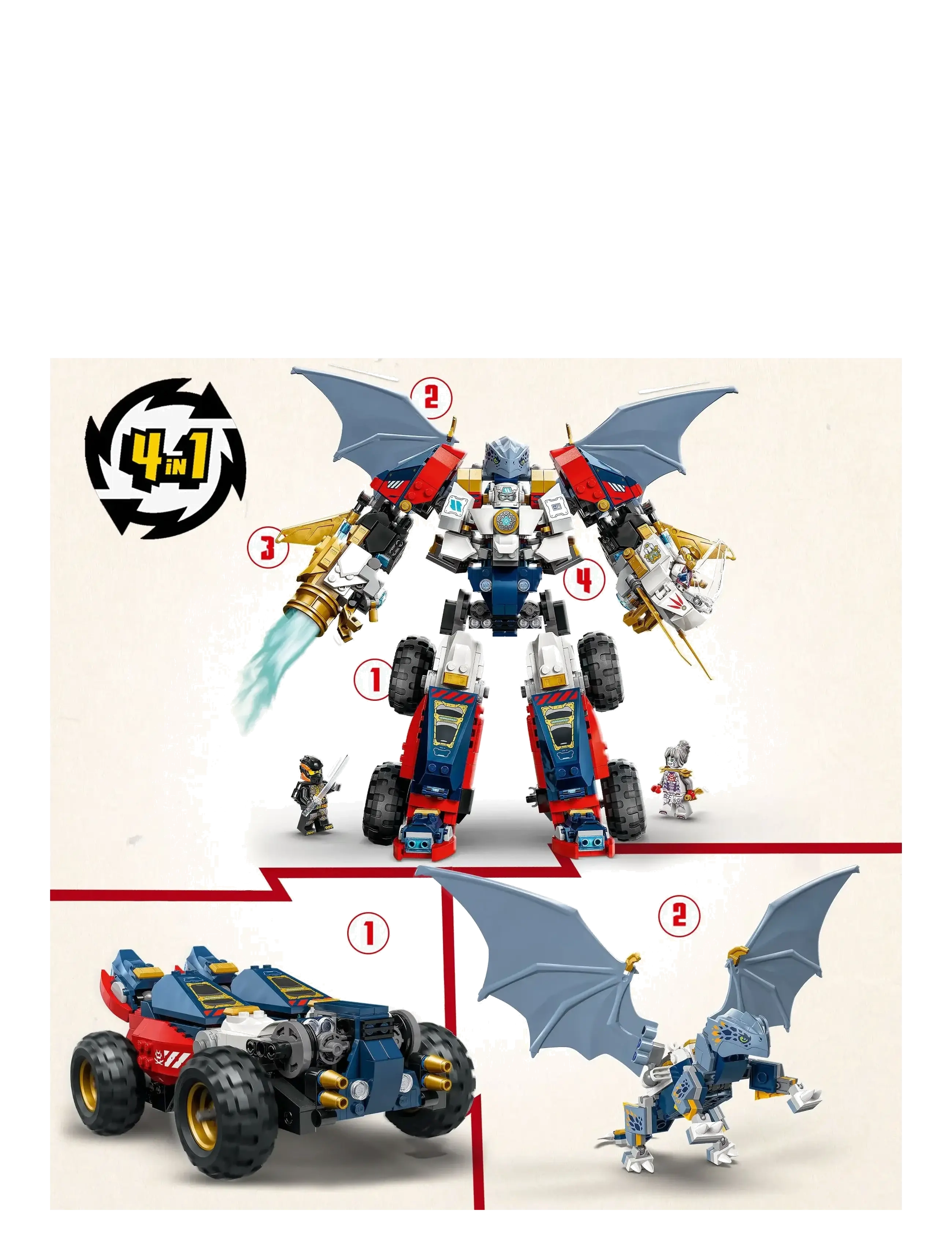 LEGO - Zane’s Ultra Combiner Mech Toy 4-in-1 Building Set 71834 - lego ninjago - multi - 3
