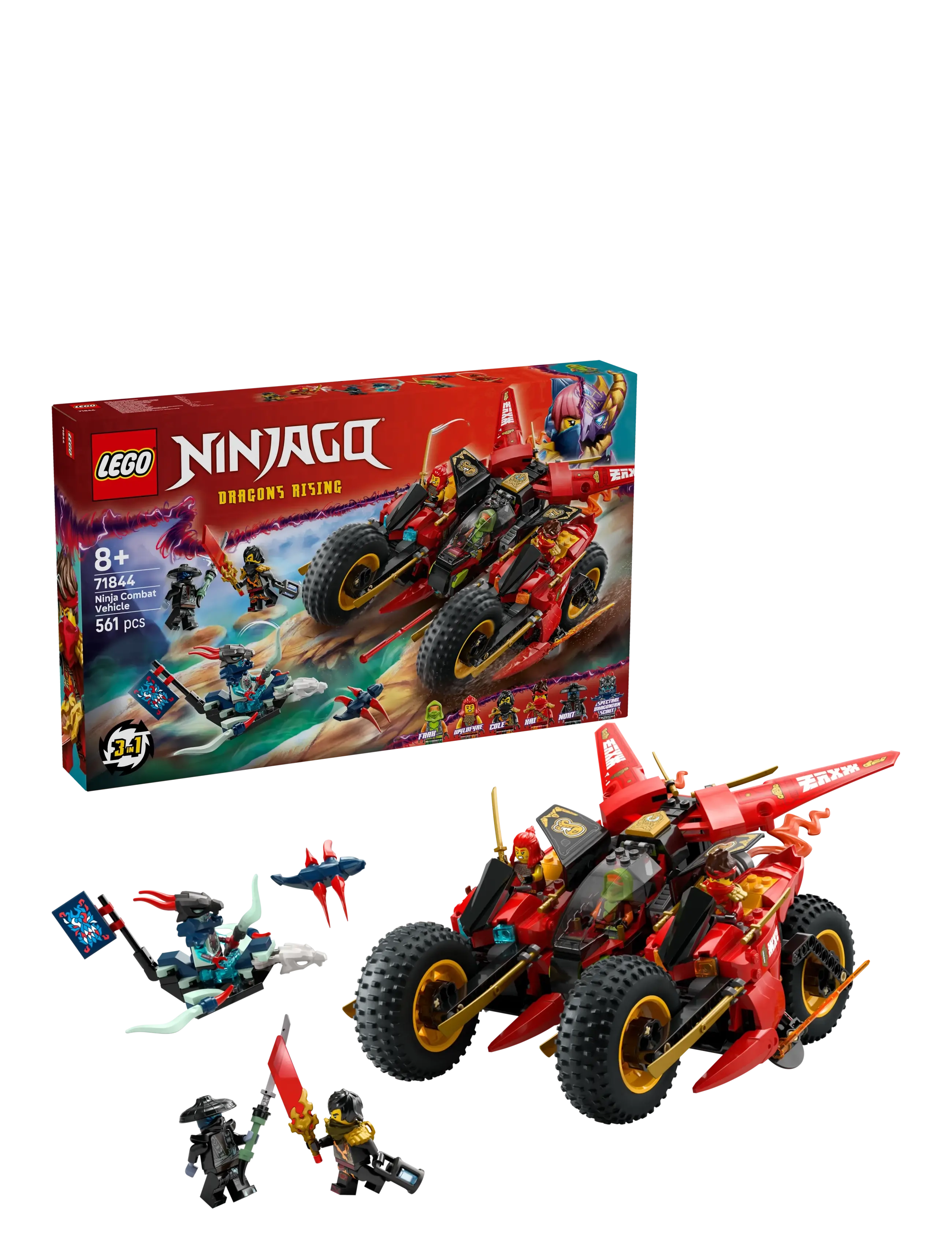LEGO Ninja-Kampkøretøj 71844, One Size, Lego Spielzeug, Mehrfarbig/gemustert - ninjago, Kinder