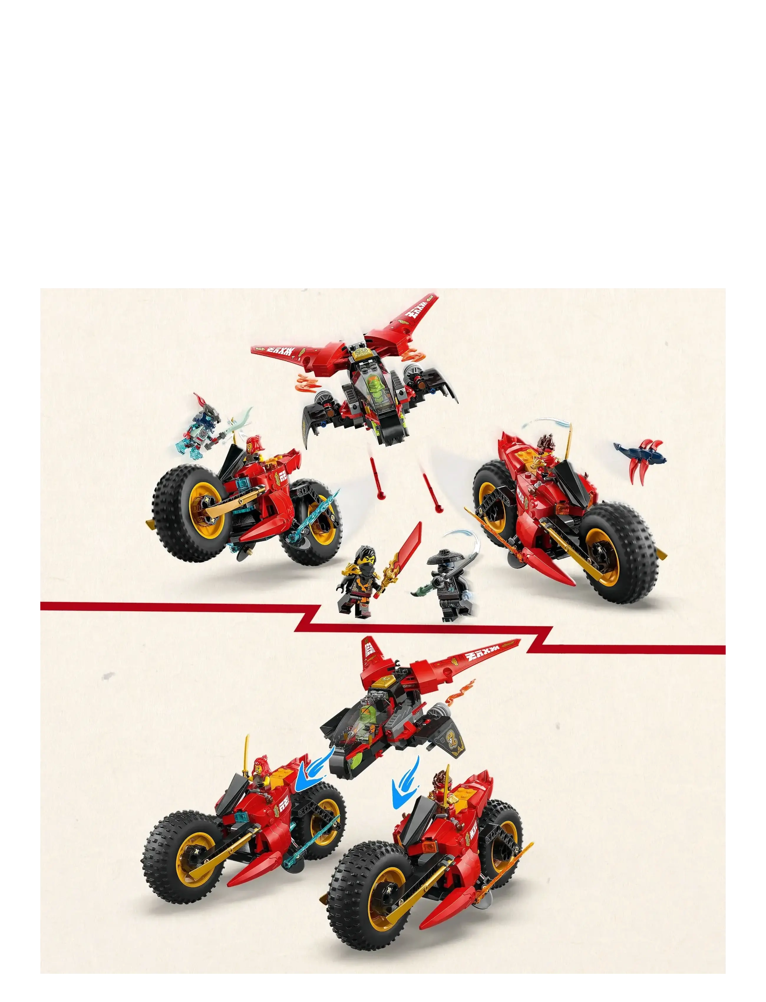 LEGO - Ninja Combat Vehicle 3-in-1 Toy Building Set 71844 - lego ninjago - multi - 3