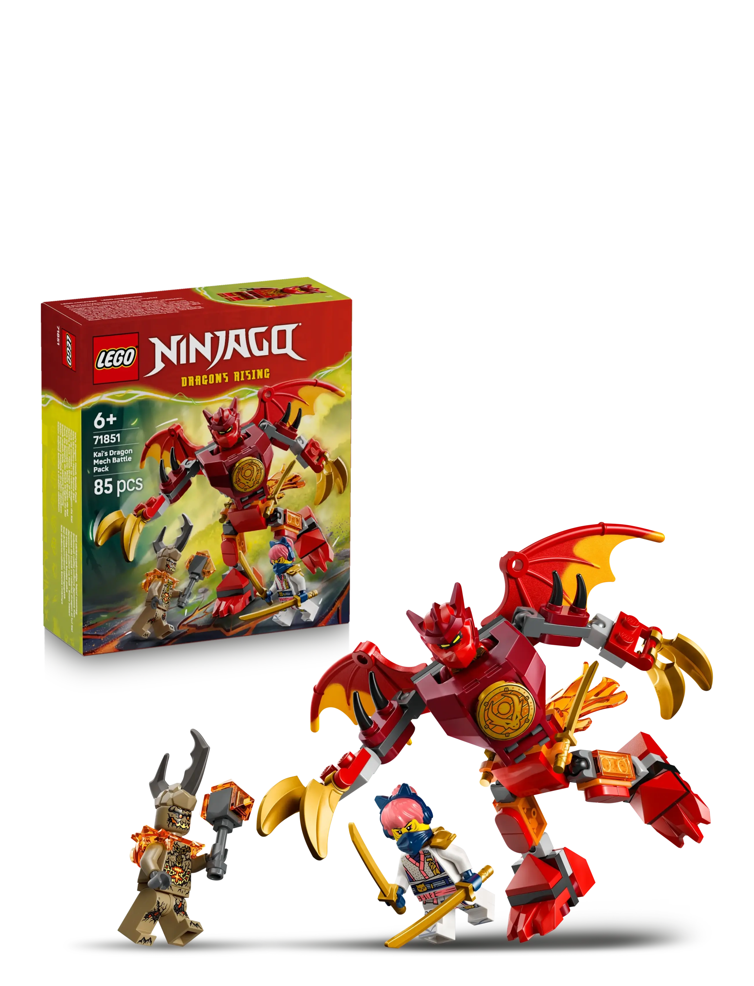 LEGO Kais Drage-Mech – Kamppakke 71851, Børn, Lego ninjago, Rød, Str: ONE SIZE