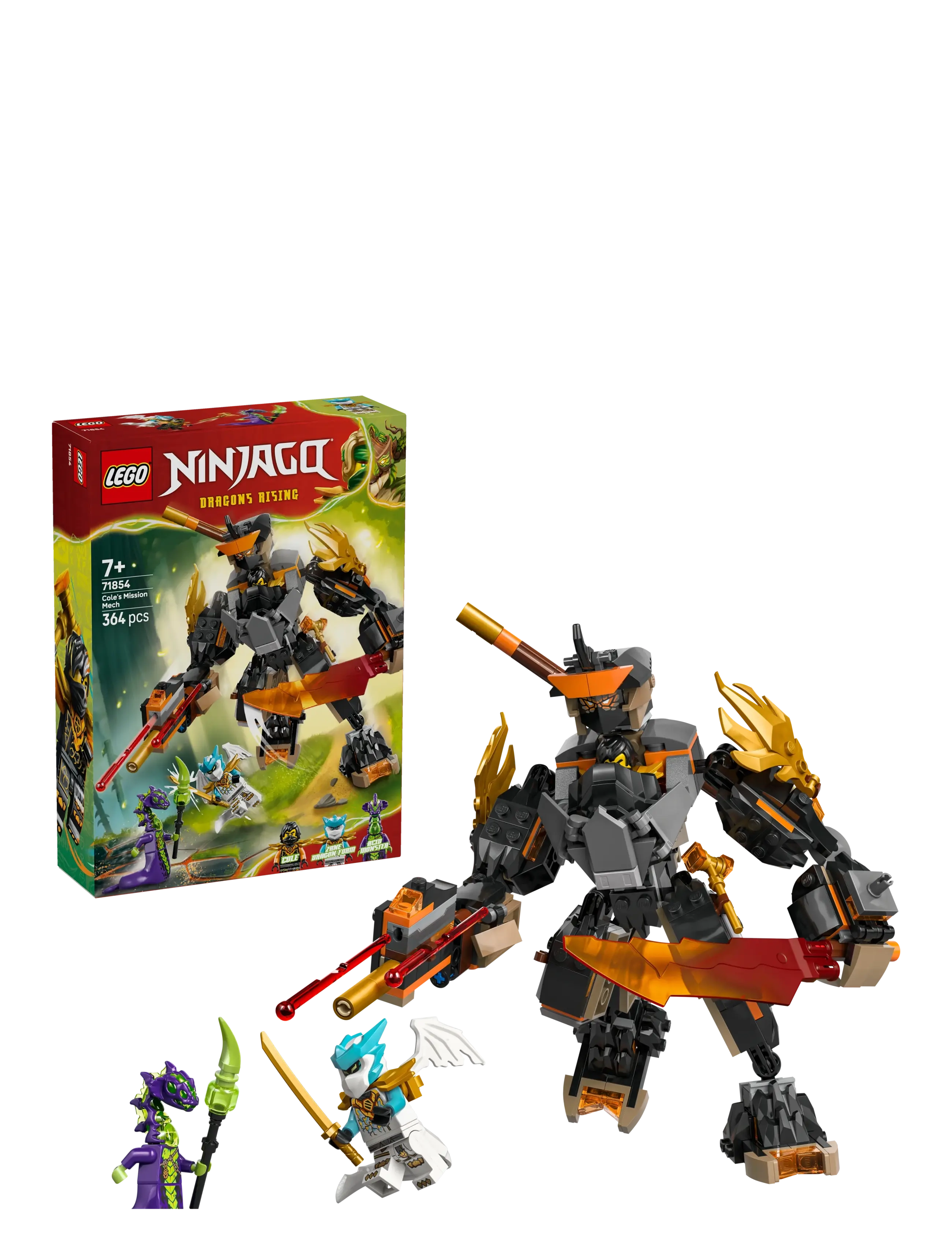 LEGO Coles Missions-Mech Og Drage-Zane 71854, One Size, Black, Lego Legetøj > Lego ninjago, Børn