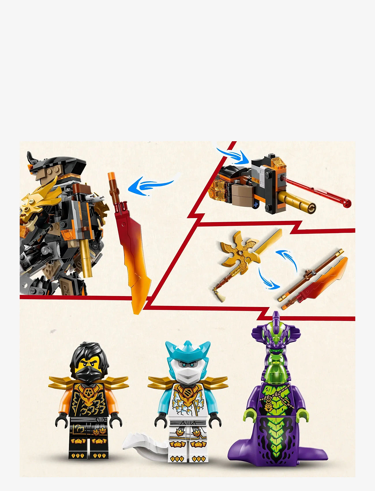 LEGO - Cole’s Mission Mech & Dragon Zane Toys 71854 - lego ninjago - multi - 4