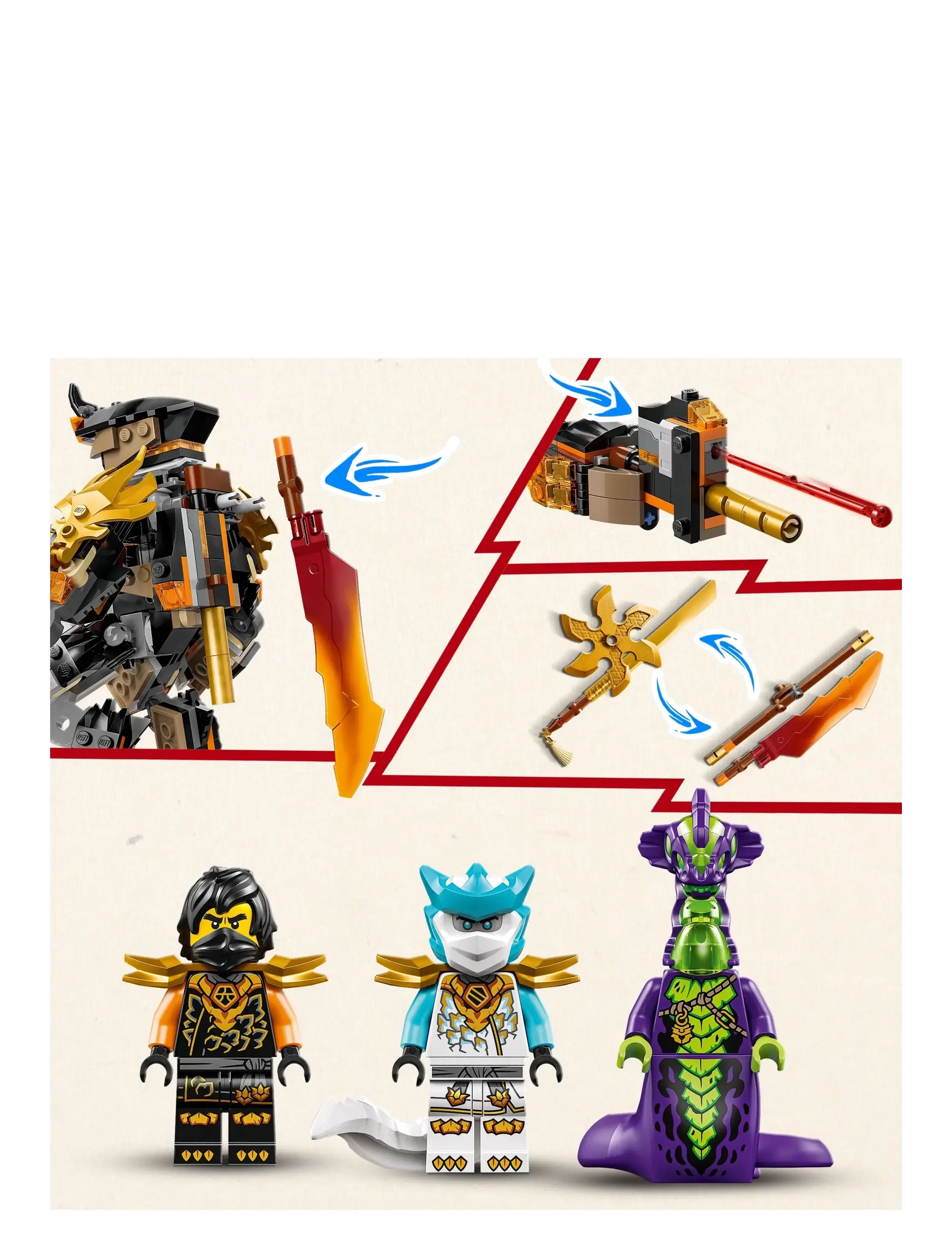 LEGO - Coles eventyrrobot og Drage-Zane 71854 - lego ninjago - multi - 4