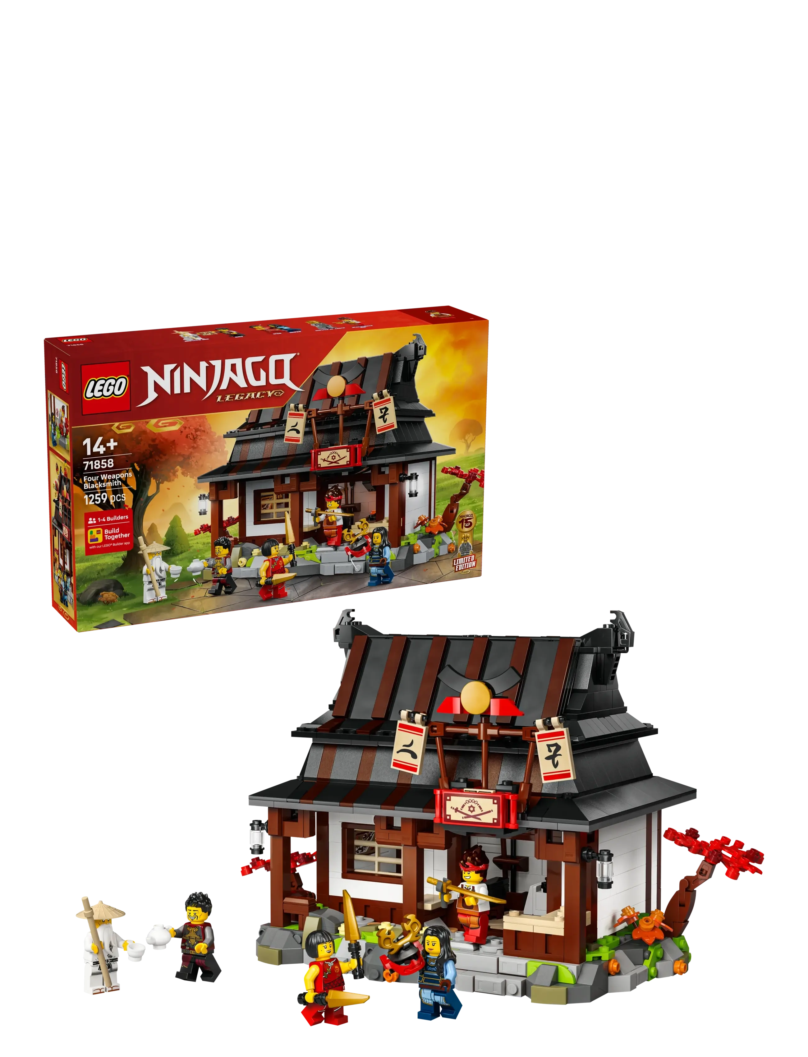 LEGO De Fire Våben-Smedjen – 15-Års Jubilæum 71858, Børn, Lego ninjago, Multi/mønstret, Str: ONE SIZE