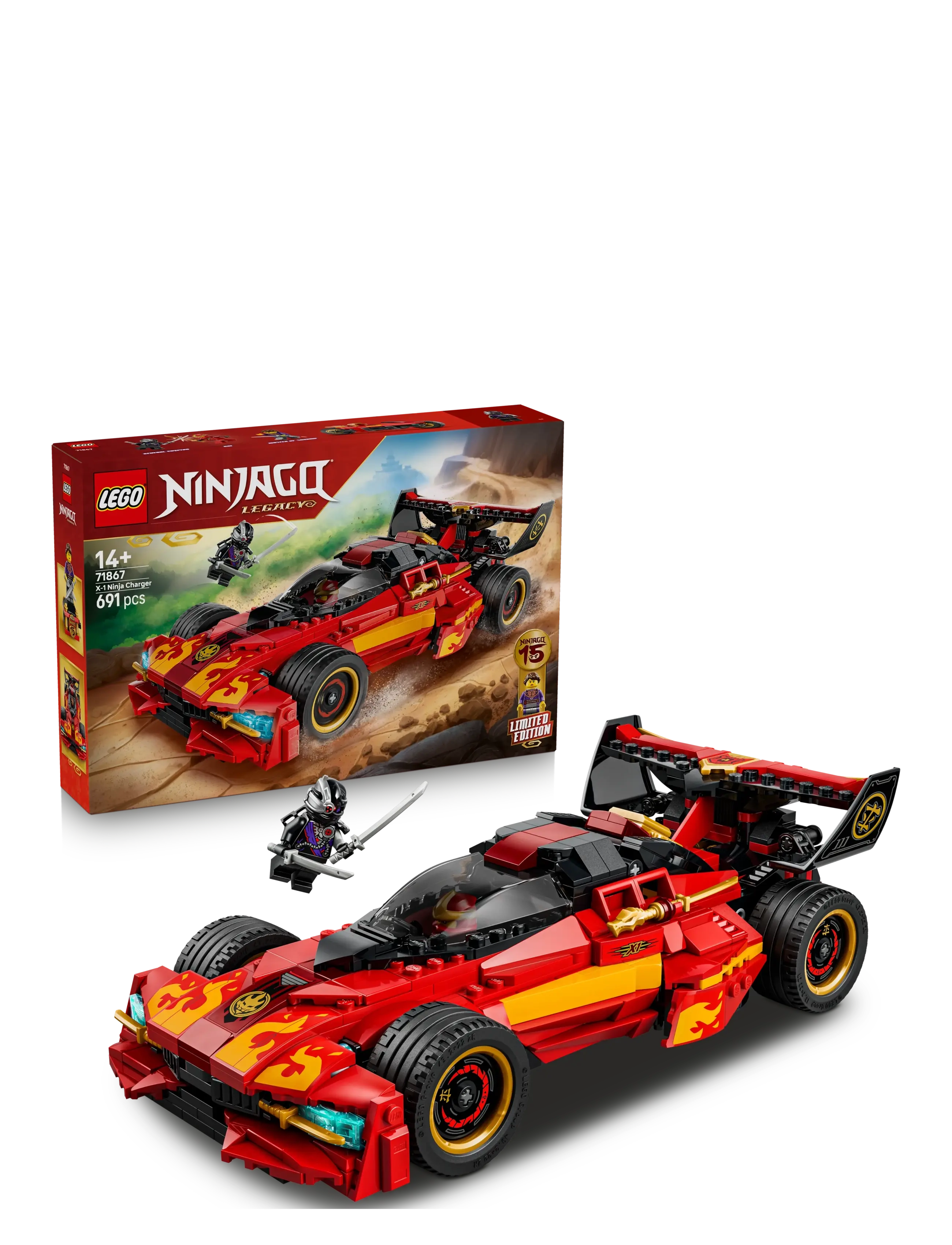 LEGO X-1 Ninjabil – 15-Års Jubilæum 71867, Børn, Lego ninjago, Rød, Str: ONE SIZE