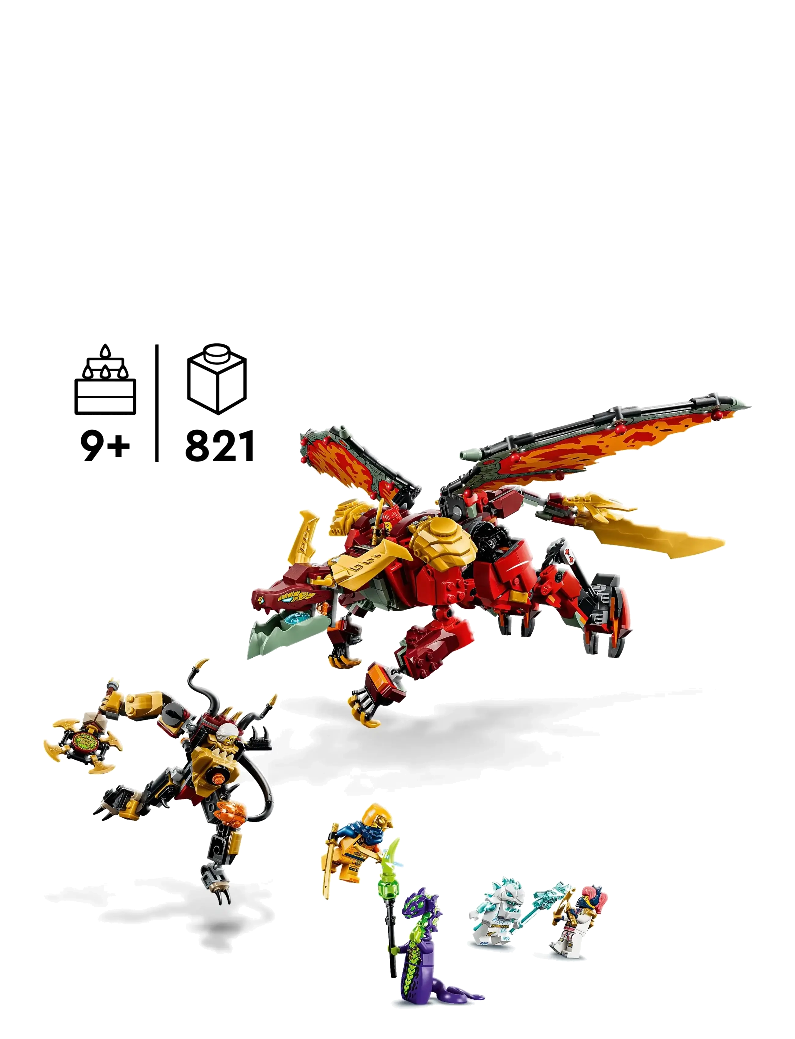 LEGO - Wyldfyre's Transforming Dragon Mech 71868 - lego ninjago - multi - 1