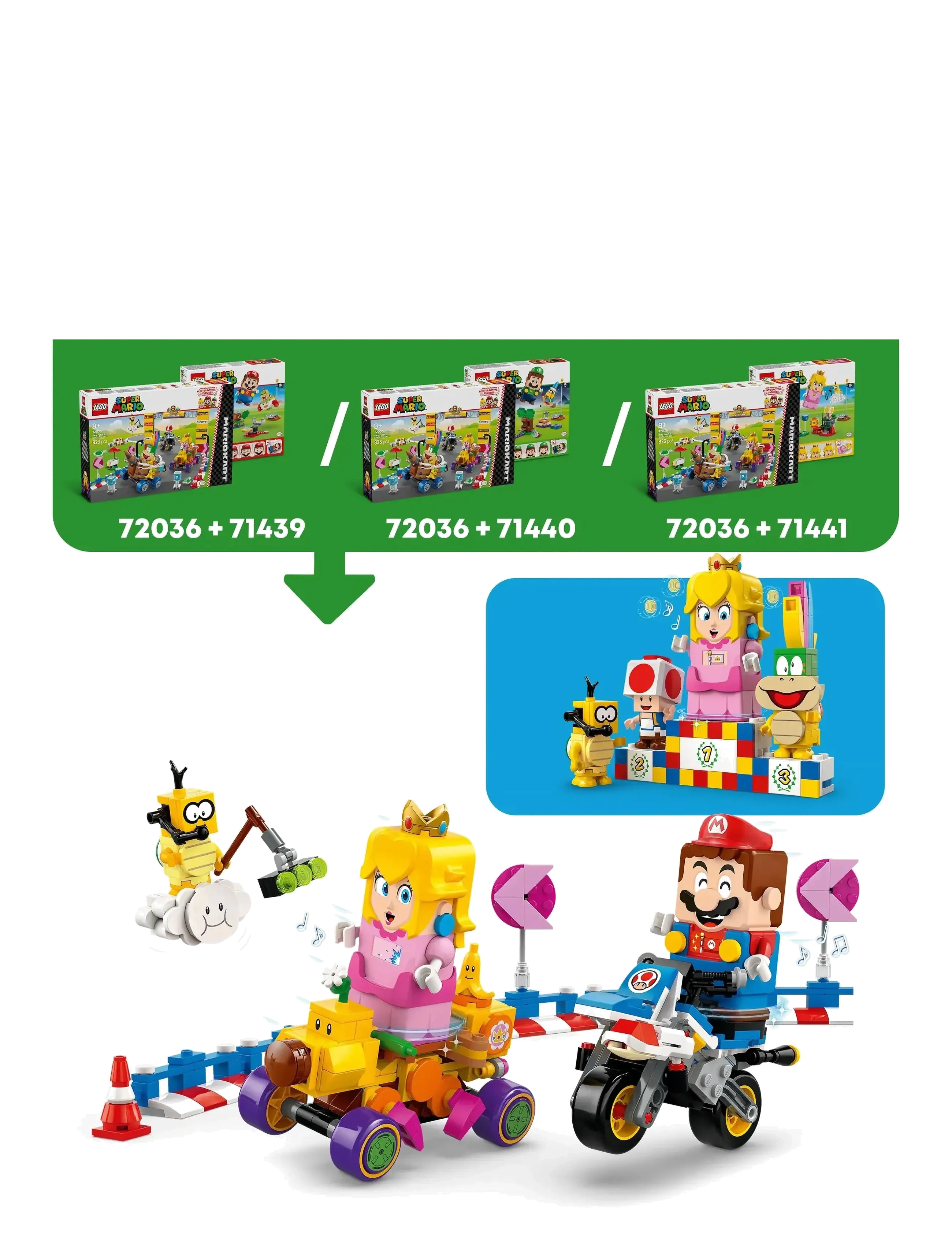 LEGO - Super Mario™: Mario Kart™ – Baby Peach & Grand Prix Set, Racing Toy 72036 - lego super mario™ - multi - 3