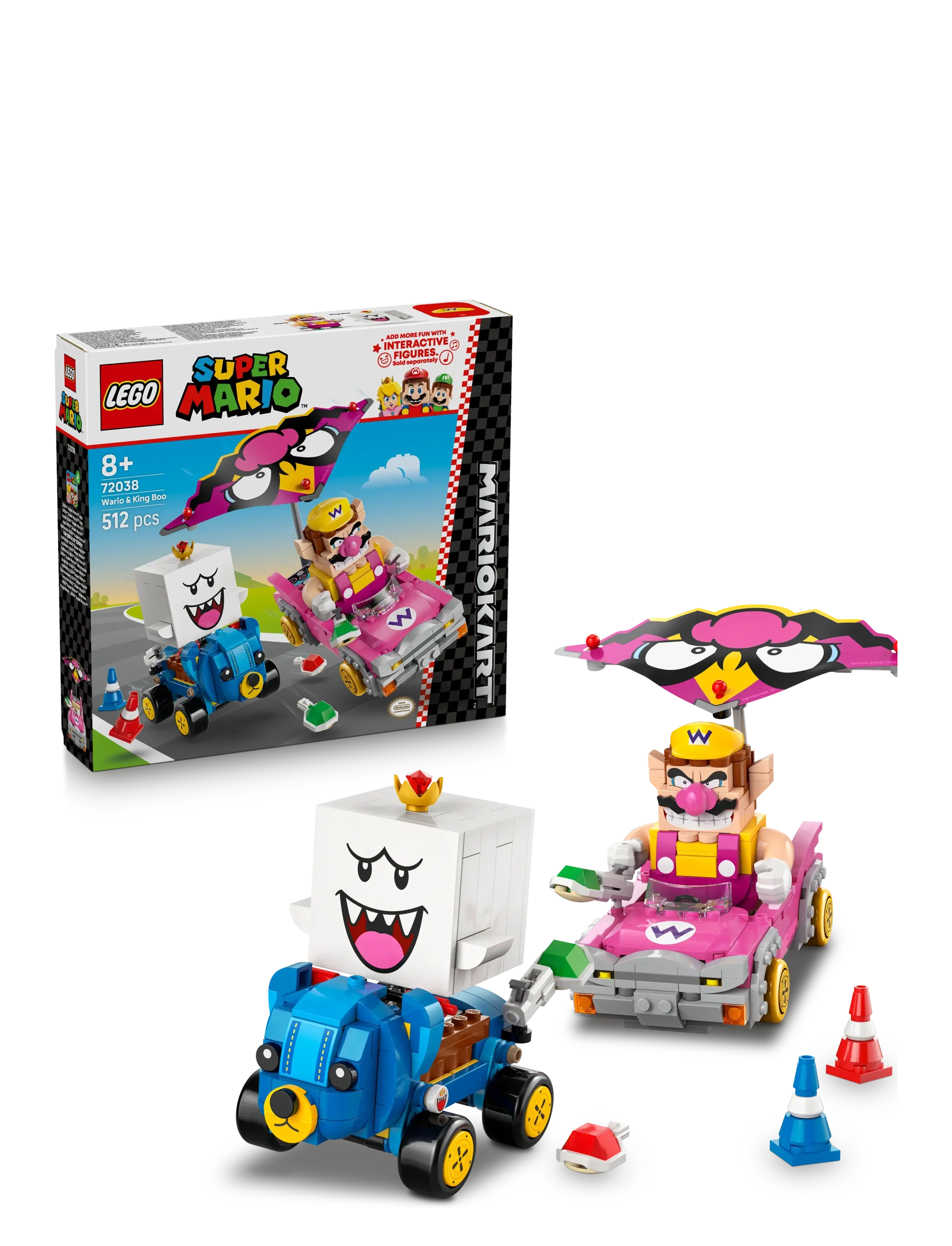 LEGO Super Mario : Mario Kart – Wario & King Boo Figures 72038, One Size, Lego Spielzeug, Mehrfarbig/gemustert - super Mario, Kinder