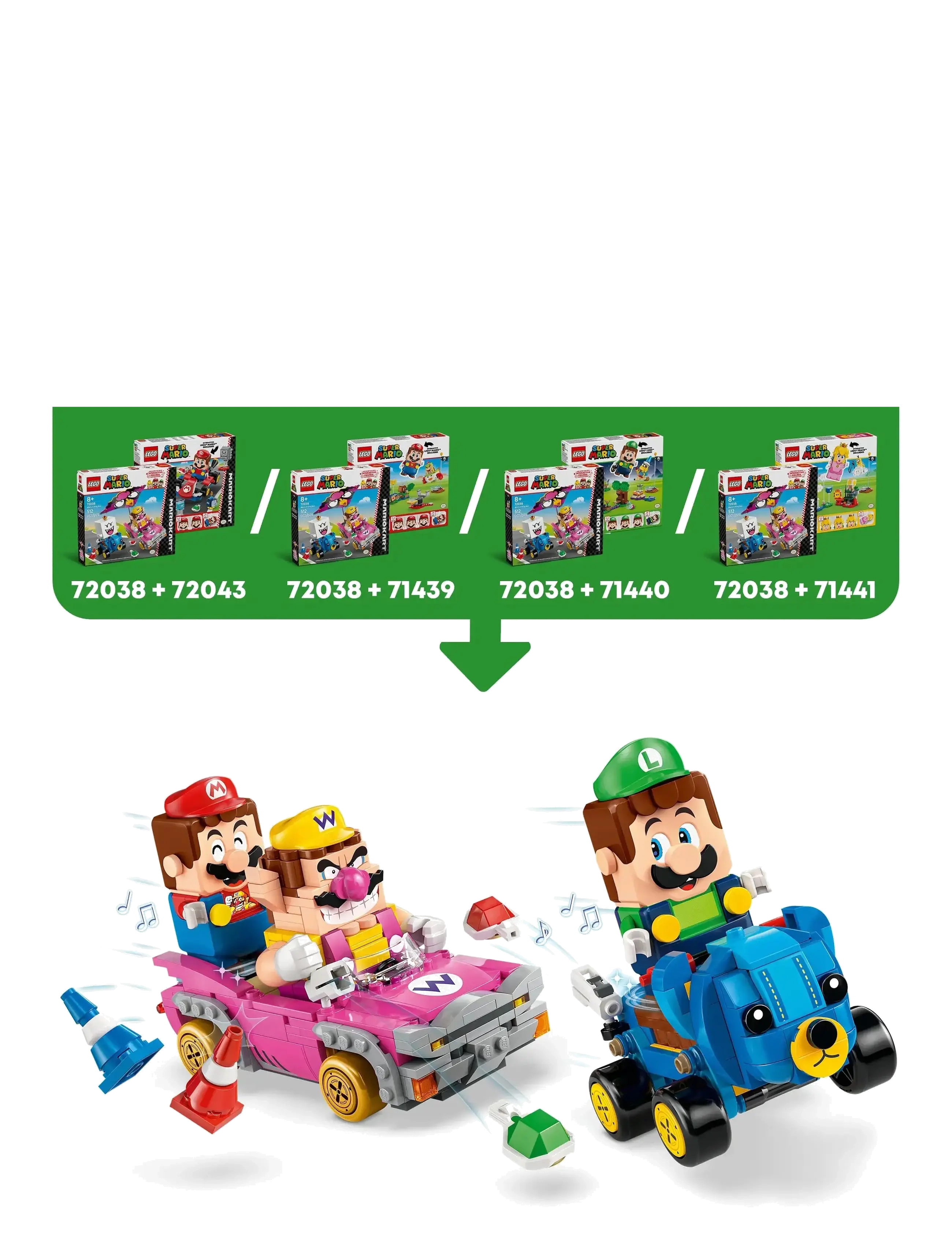 LEGO - Super Mario™: Mario Kart™ – Wario & King Boo Figures and 2 Karts 72038 - birthday gifts - multi - 4