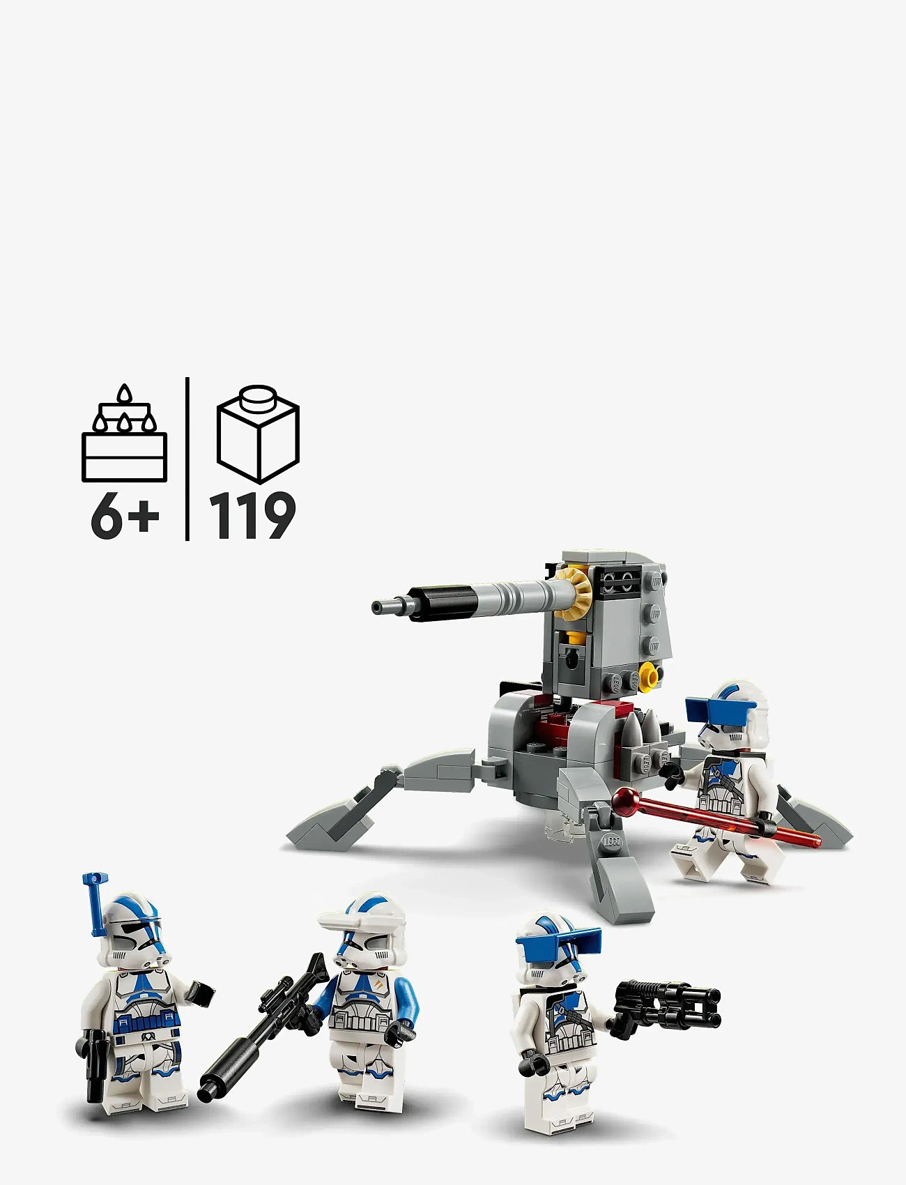 LEGO Star 501st Clone Battle Pack 75345 Building Toy Set (119 Pcs