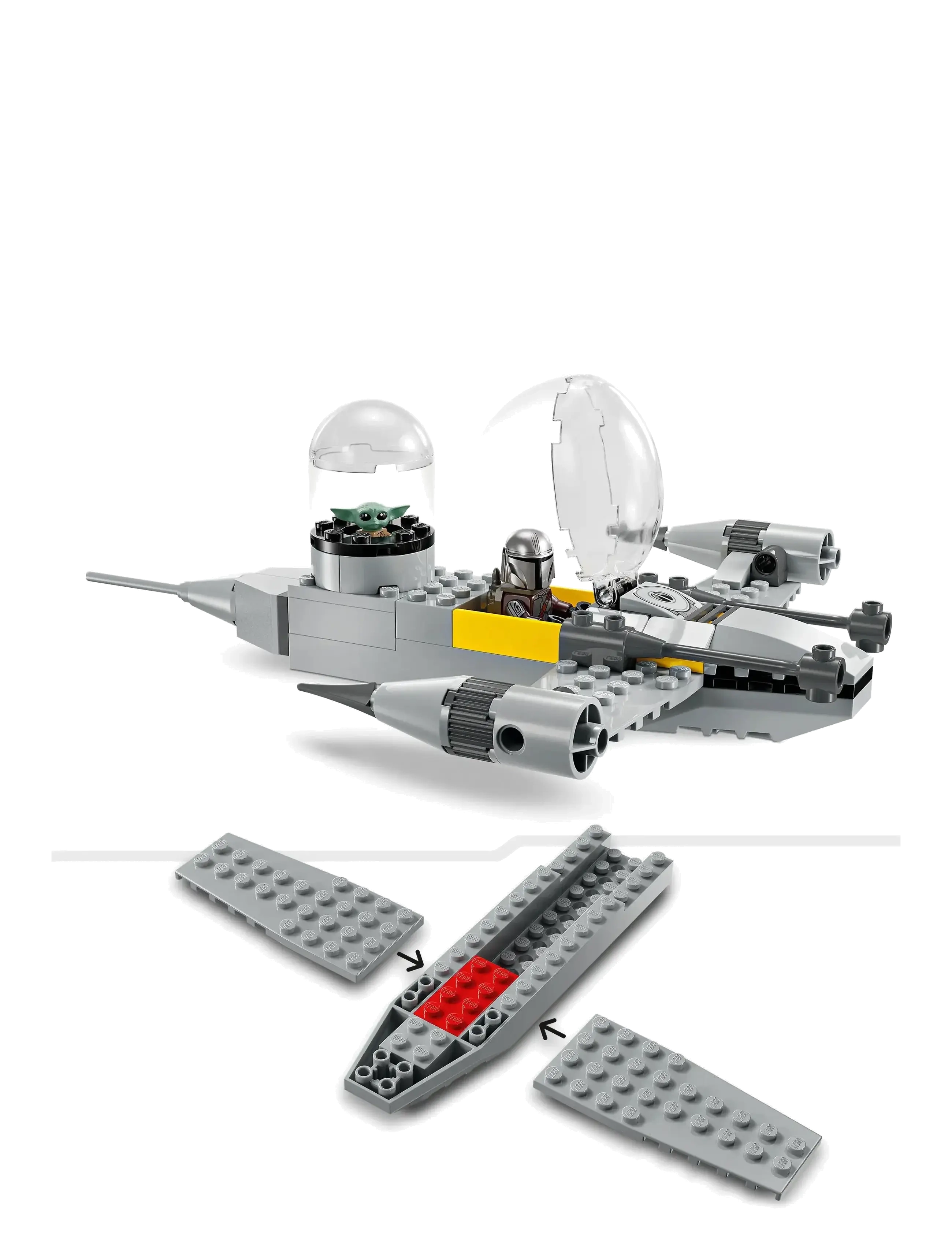 LEGO - Star Mando and Grogu’s N-1 Building Toy 75410 - lego star wars™ - multi - 3