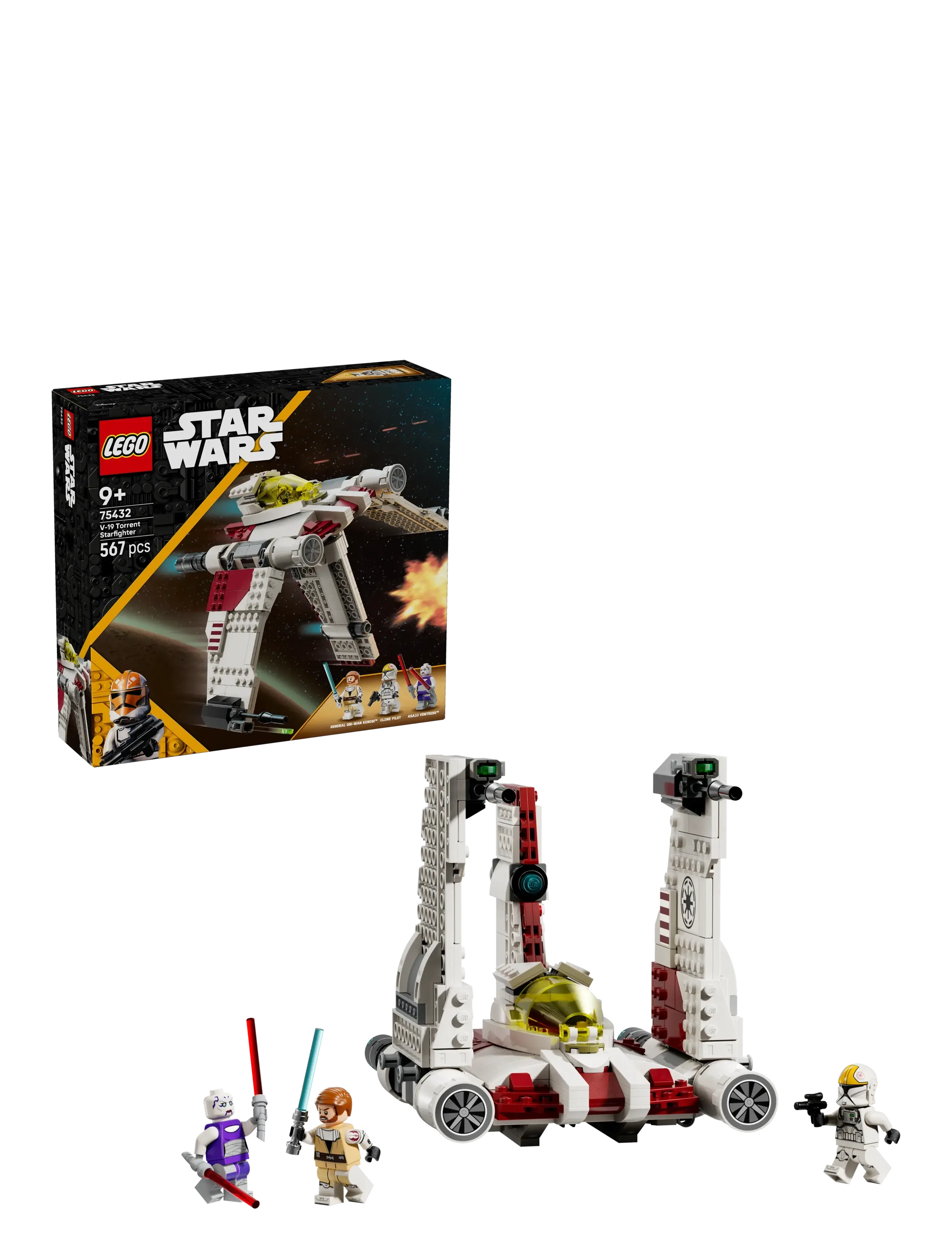 LEGO Star Wars: The Clone V-19 Torrent Starfighter Set 75432, One Size, Lego Spielzeug, Mehrfarbig/gemustert - star Wars, Kinder
