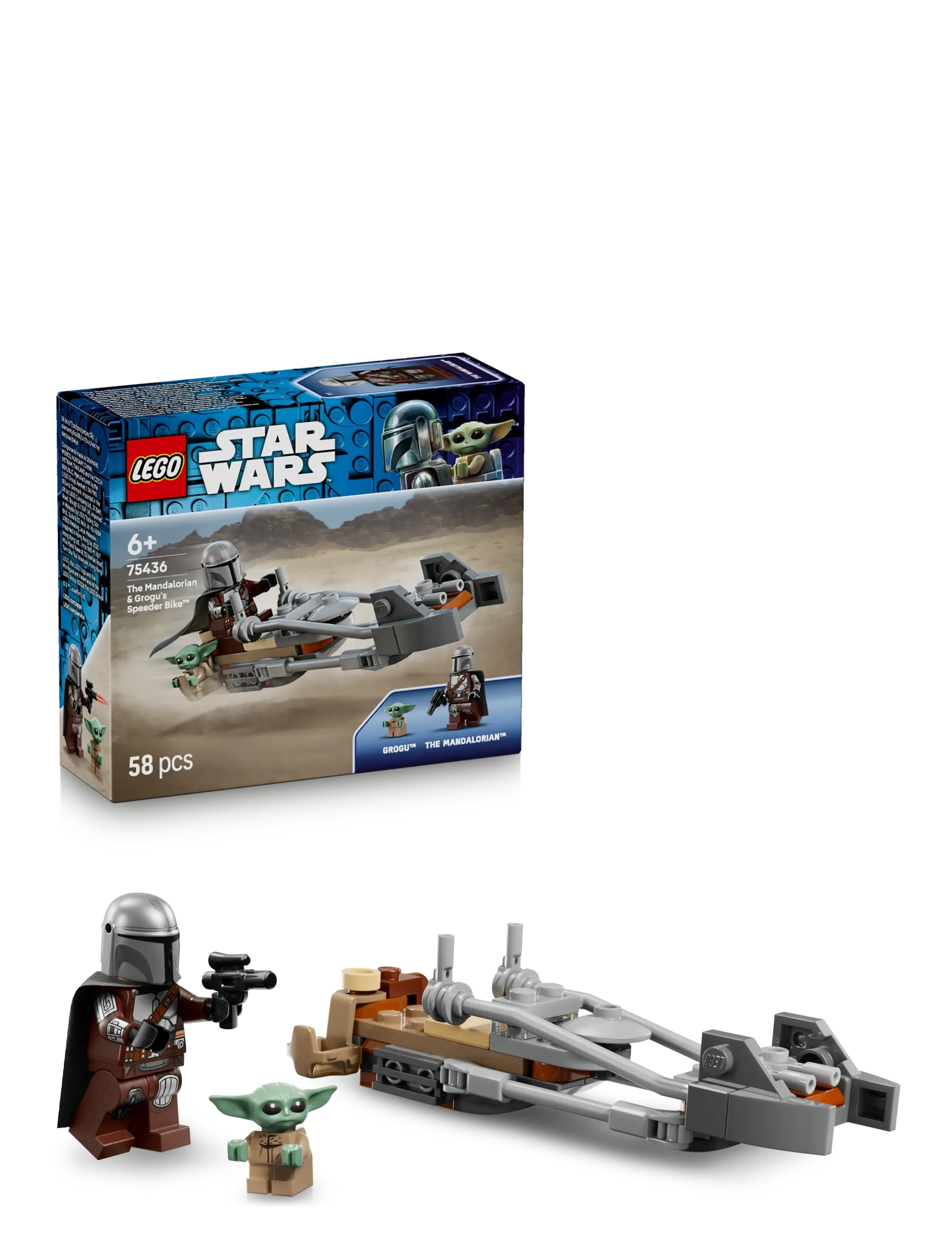 LEGO Mandalorianeren Og Grogus Speederbike 75436, One Size, Lego Spielzeug, Mehrfarbig/gemustert - star Wars, Kinder