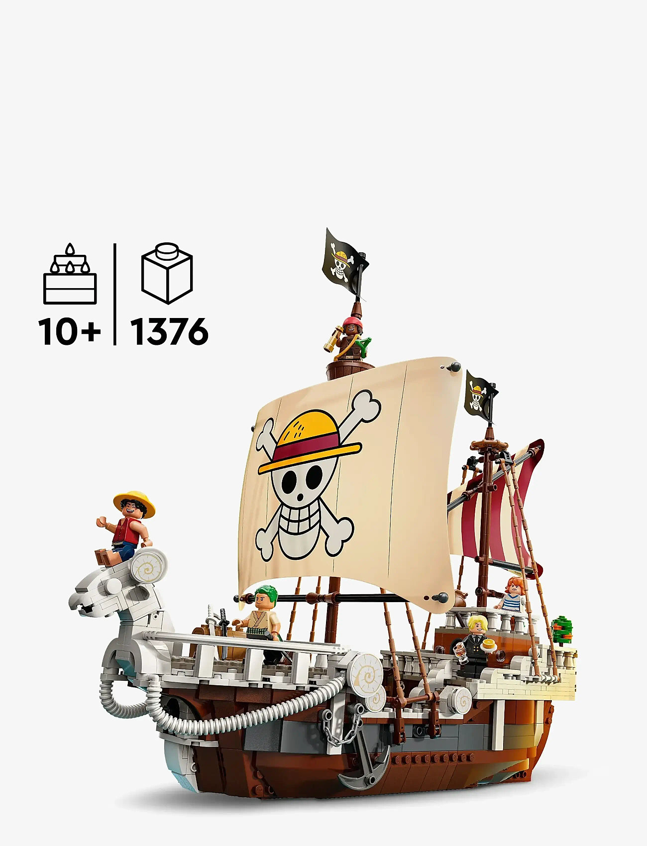 LEGO One Piece The Going Merry Pirate Ship, Boat Set Building Toy