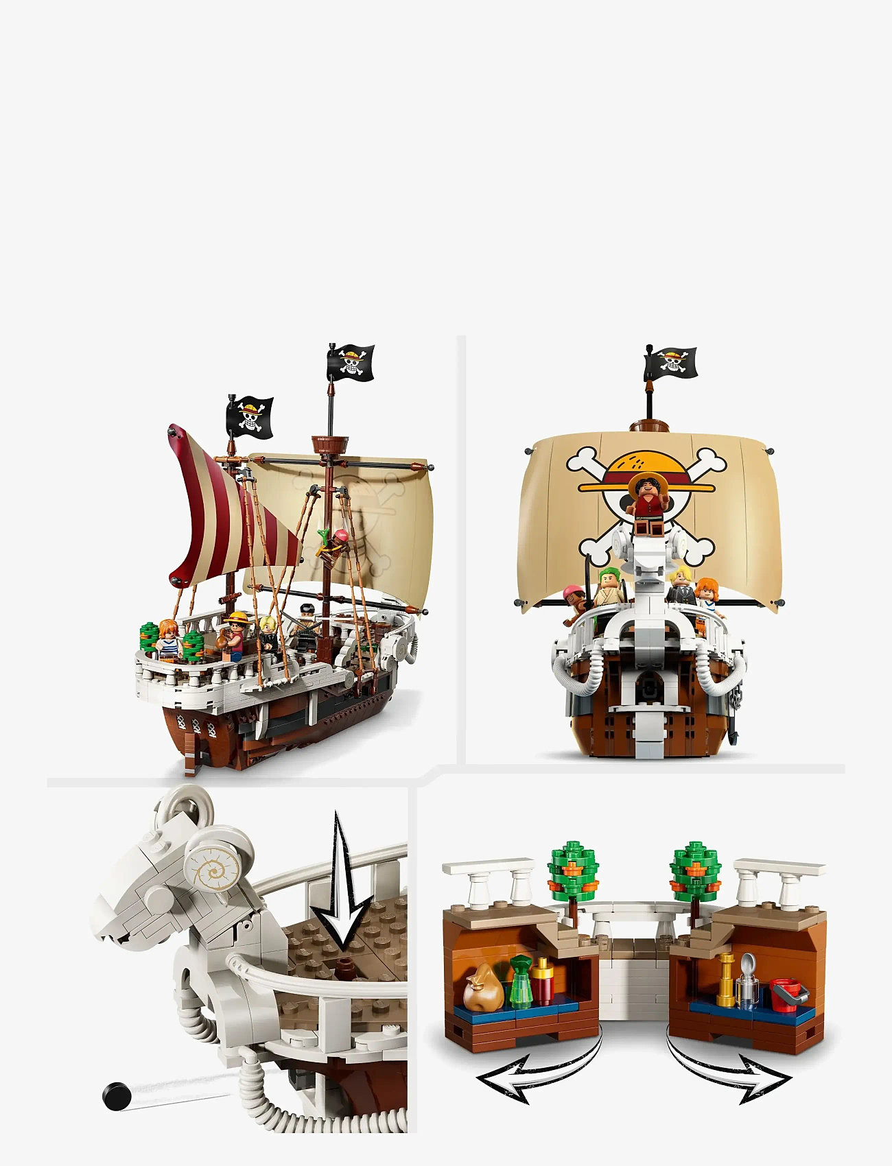 LEGO - ONE PIECE The Going Merry Pirate Ship, Boat Set Building Toy 75639 - lego super heroes - multi - 3