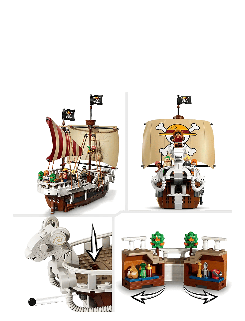LEGO - ONE PIECE The Going Merry Pirate Ship, Boat Set Building Toy 75639 - lego super heroes - multi - 3