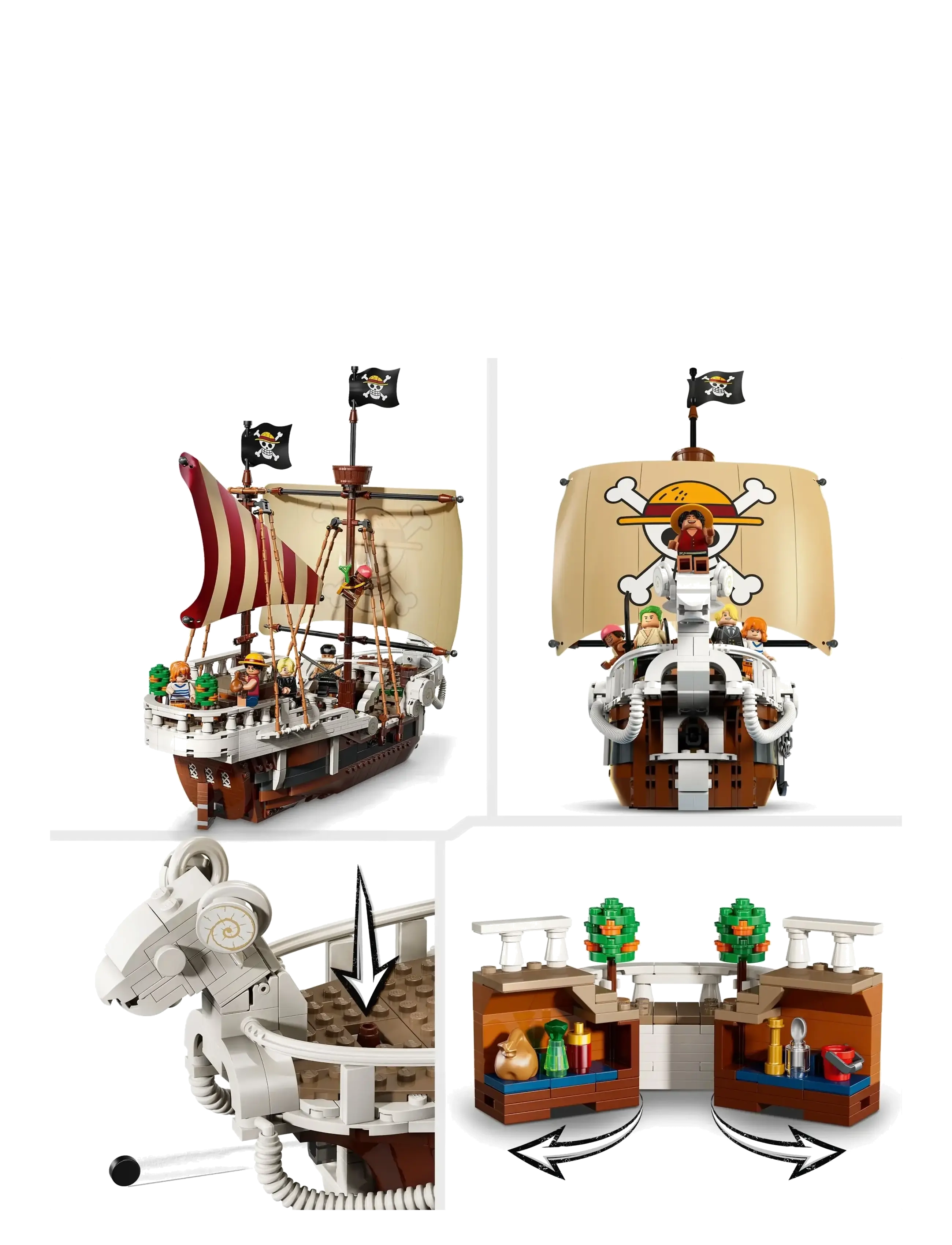 LEGO - ONE PIECE The Going Merry Pirate Ship, Boat Set Building Toy 75639 - geburtstagsgeschenke - multi - 3