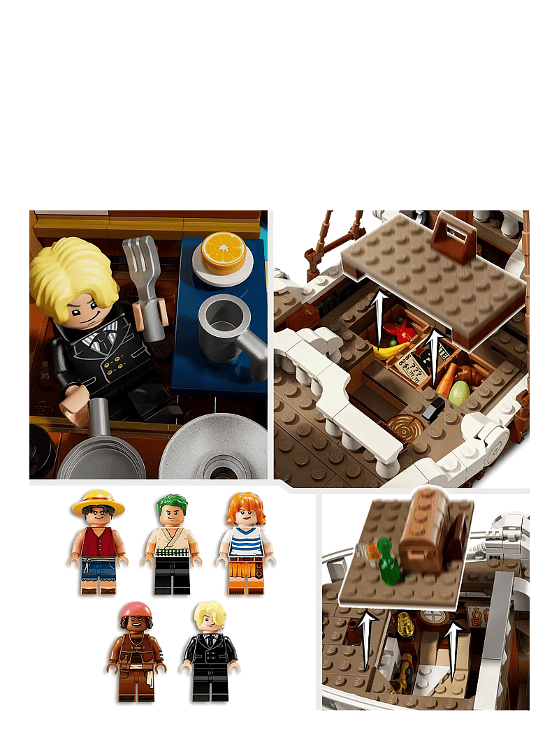 LEGO - ONE PIECE The Going Merry Pirate Ship, Boat Set Building Toy 75639 - lego super heroes - multi - 4
