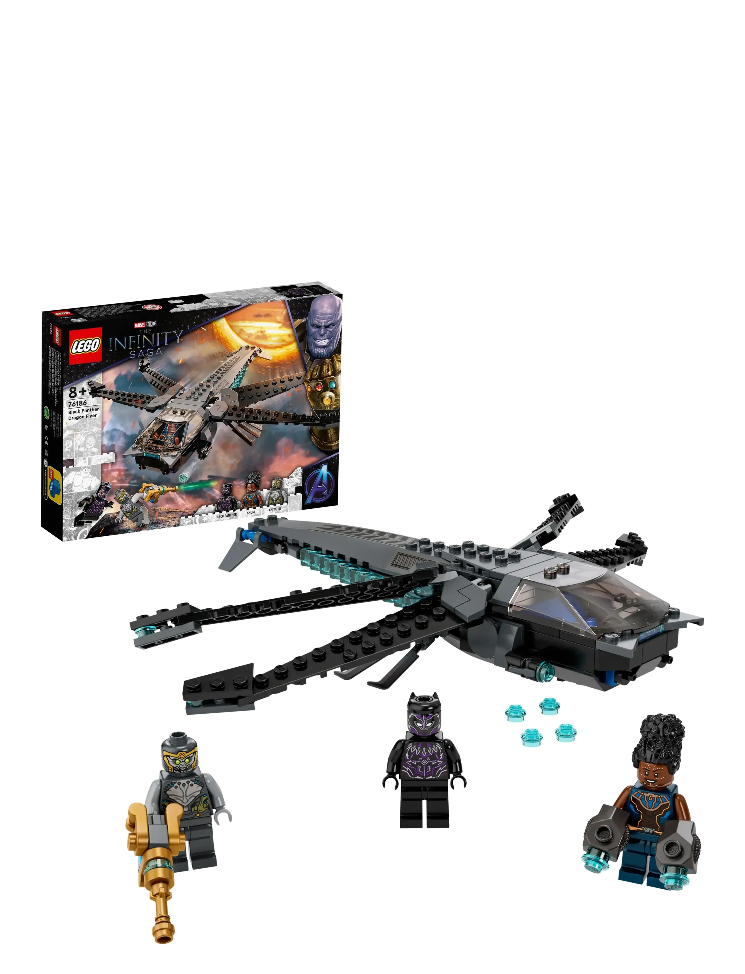 LEGO - Marvel Black Panther Dragon Flyer Building Toy - multicolor - 0