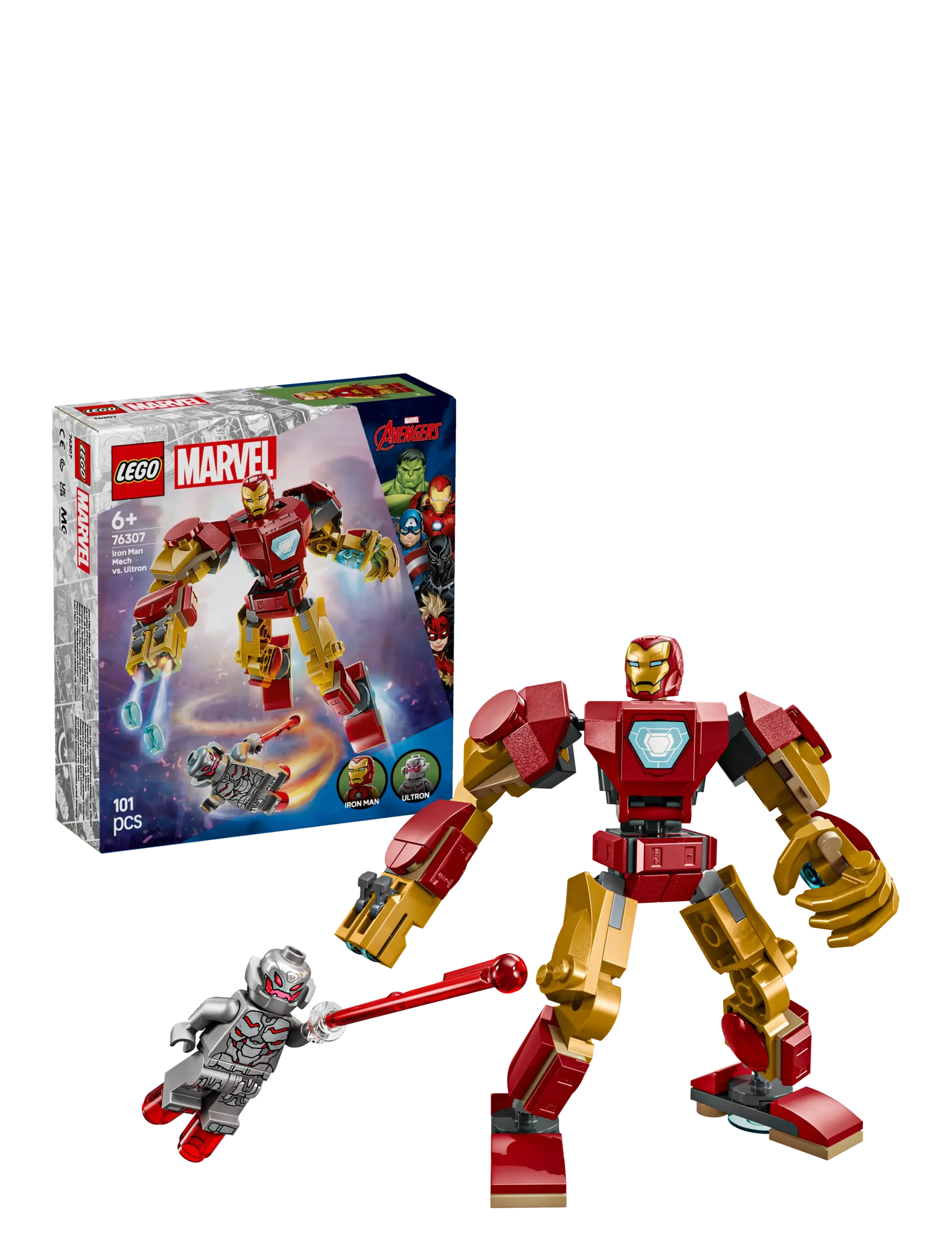 LEGO Marvel Iron Man Mech vs. Ultron Buildable Super Hero Figure Playset 76307 - LEGO Super Heroes - MULTI / multi