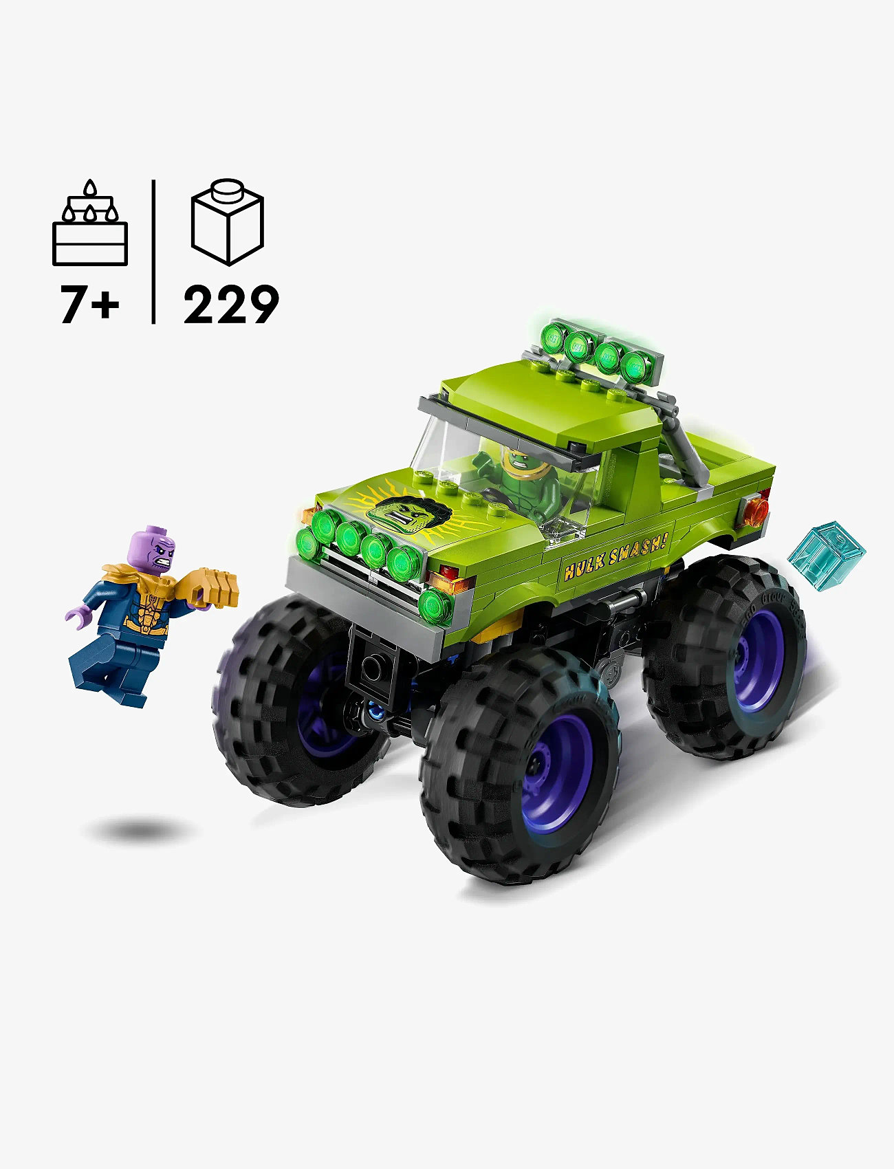 LEGO - Marvel The Hulk Truck vs. Thanos Super Hero Building Toy Vehicle 76312 - lego super heroes - multi - 1