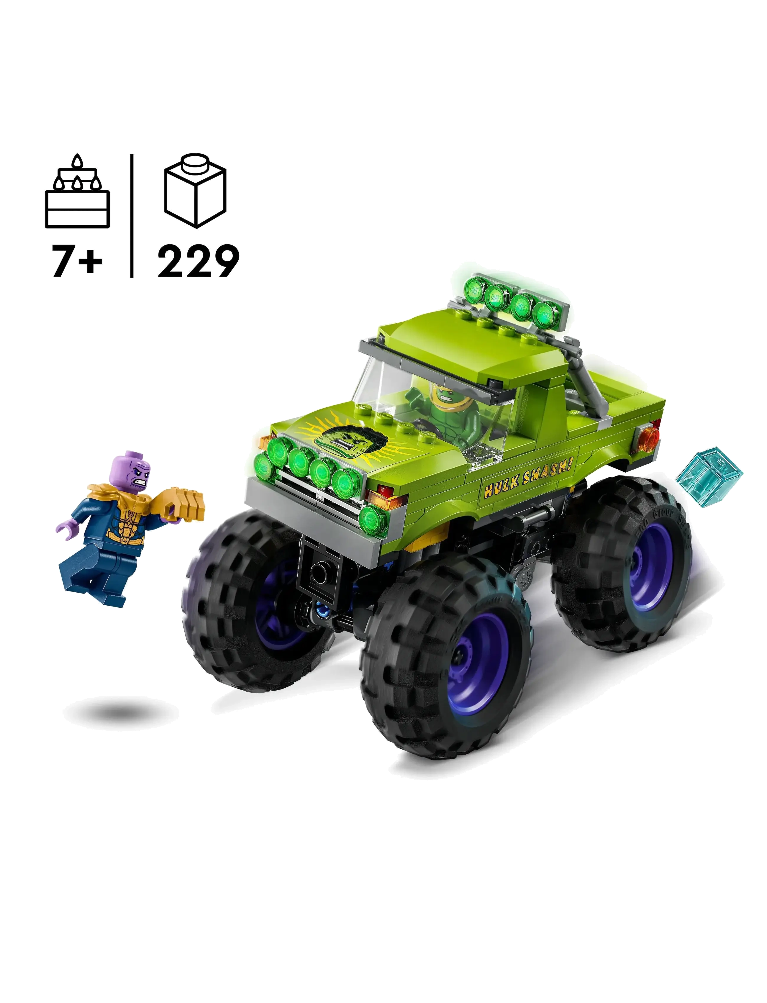 LEGO - Marvel The Hulk Truck vs. Thanos Super Hero Building Toy Vehicle 76312 - lego super heroes - multi - 1