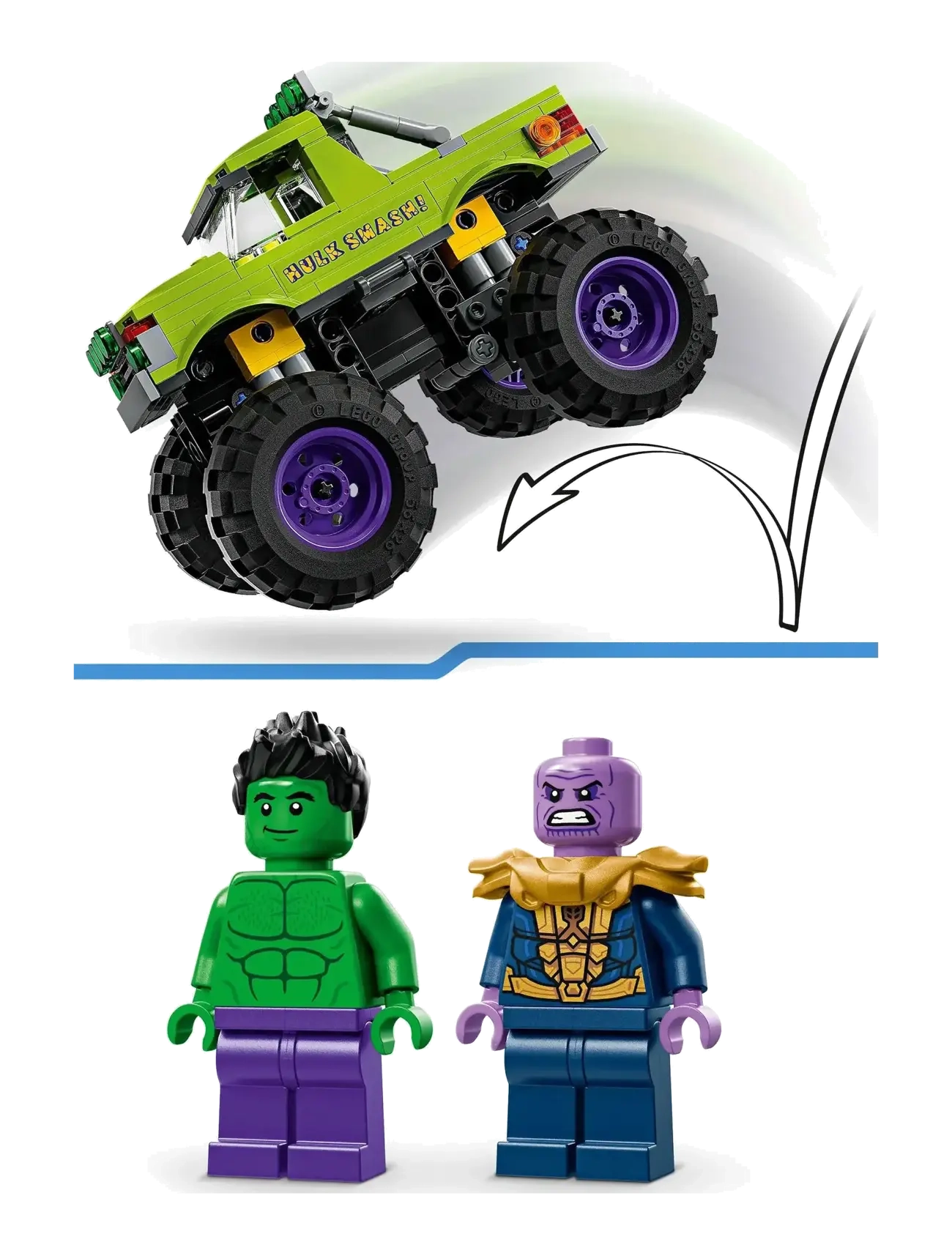 LEGO - Marvel The Hulk Truck vs. Thanos Super Hero Building Toy Vehicle 76312 - lego super heroes - multi - 4