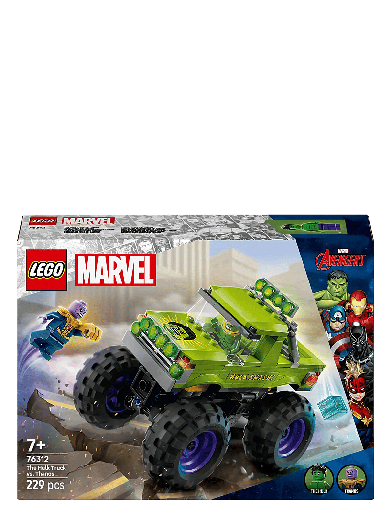 LEGO - Marvel The Hulk Truck vs. Thanos Super Hero Building Toy Vehicle 76312 - lego super heroes - multi - 5