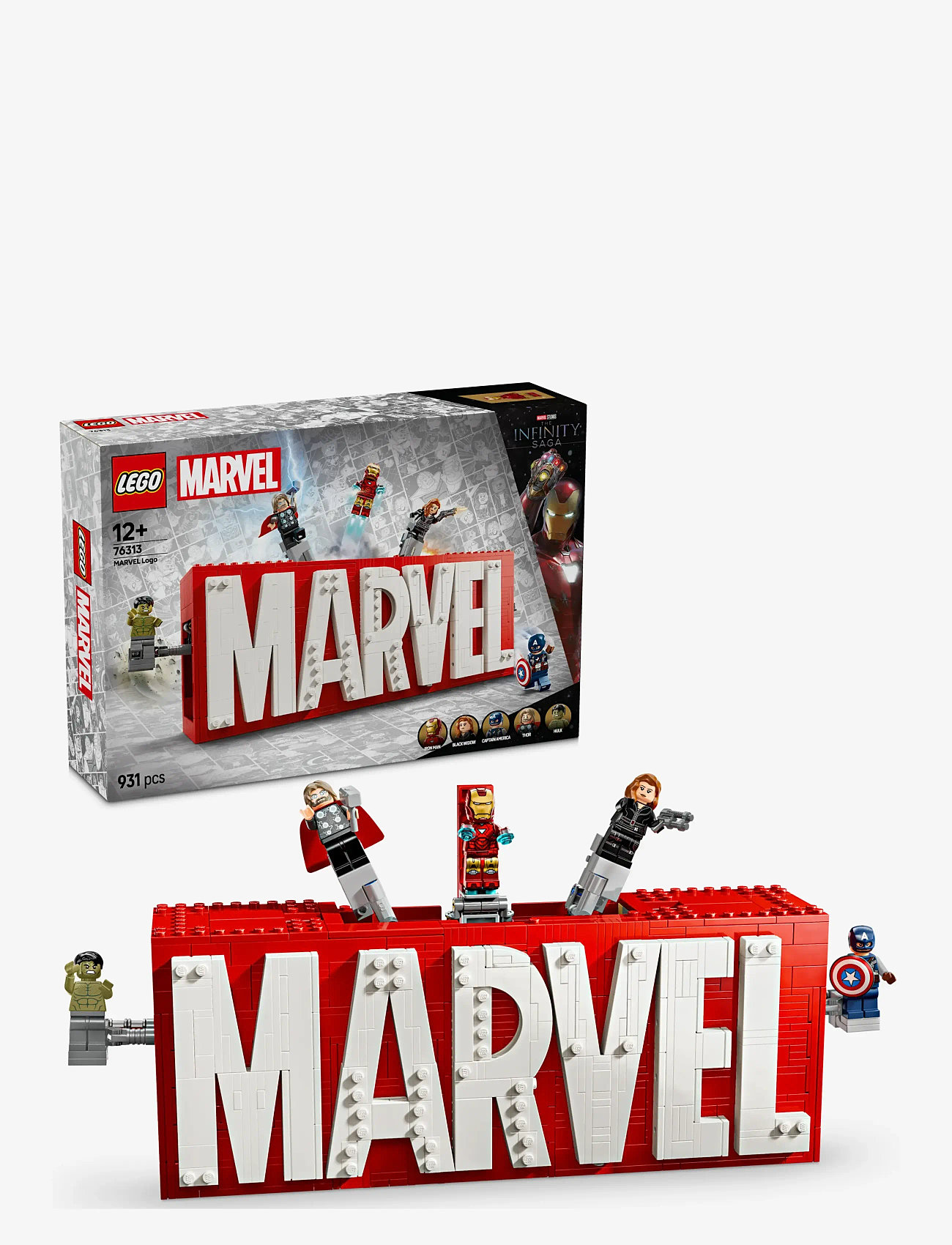 LEGO - Marvel: MARVEL Logo & Minifigures Collectible, Buildable Set 76313 - lego super heroes - multi - 0