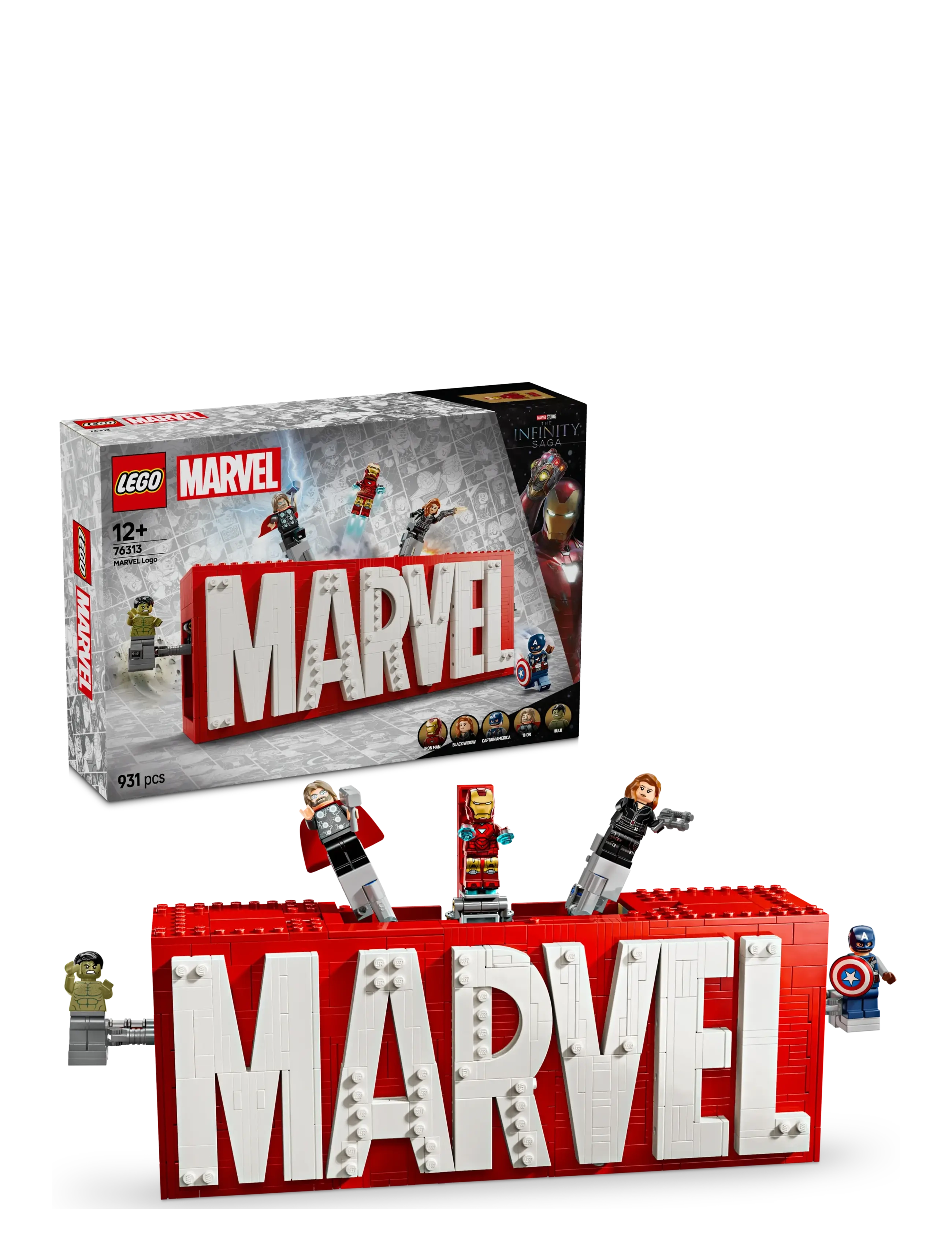 Marvel: MARVEL Logo & Minifigures Collectible, Buildable Set 76313 - MULTI