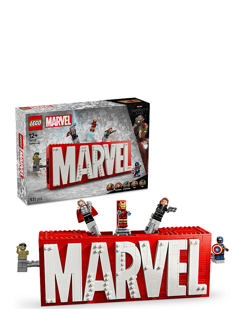 LEGO - Marvel: MARVEL Logo & Minifigures Collectible, Buildable Set 76313 - lego super heroes - multi - 0