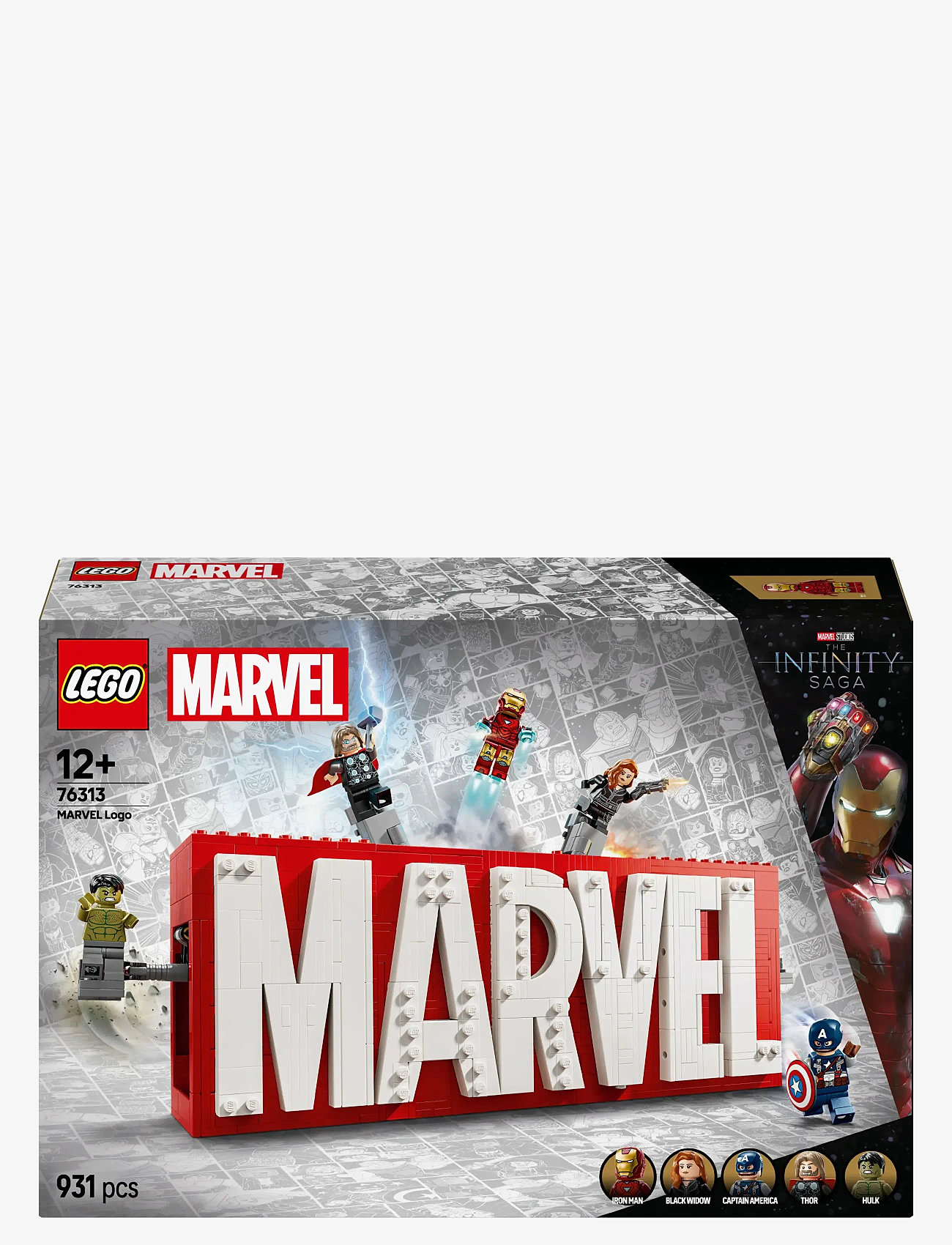 LEGO Marvel: Marvel Logo Minifigures Collectible, Buildable Set