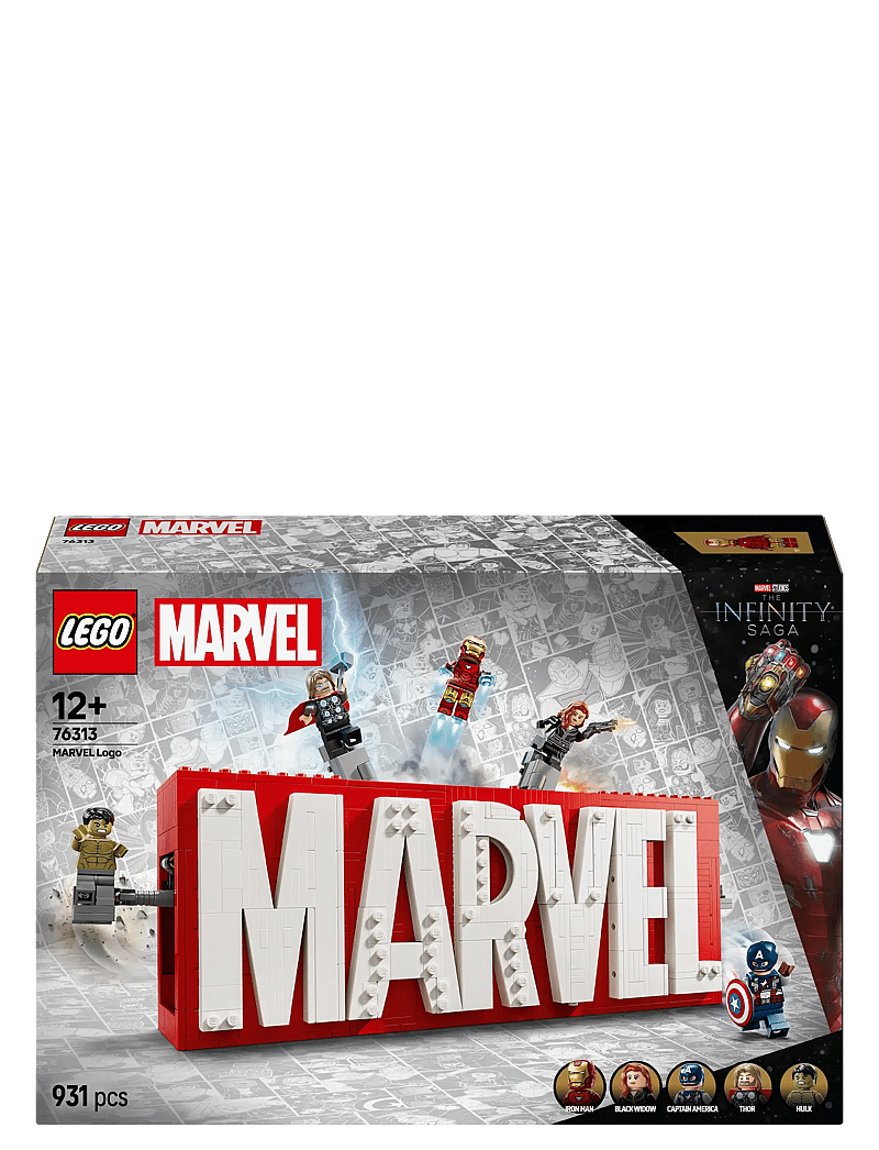 LEGO Marvel: Marvel Logo Minifigures Collectible, Buildable Set