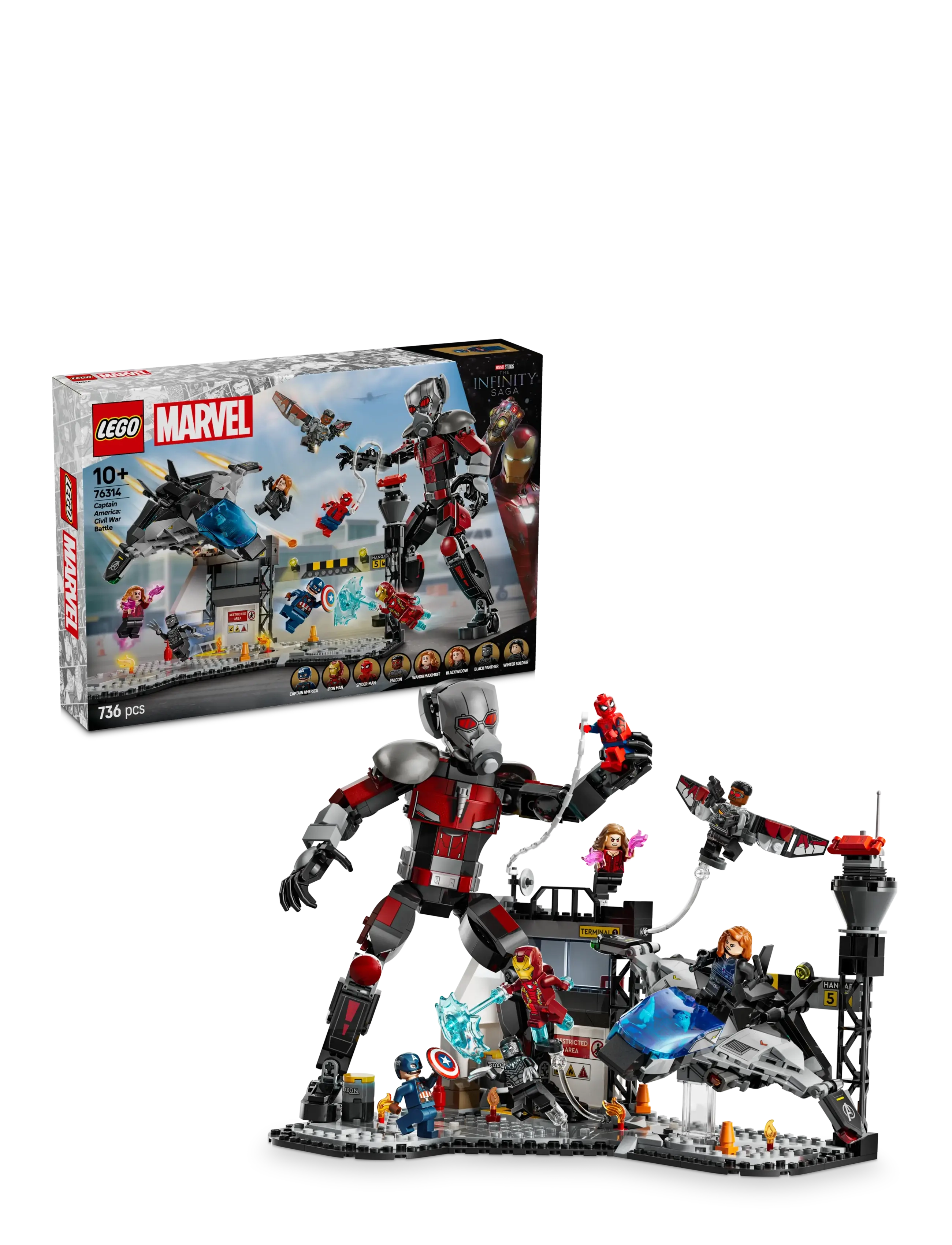 LEGO Captain America: Civil War-Actionkamp 76314, Børn, Lego Super Heroes, Multi/mønstret, Str: ONE SIZE