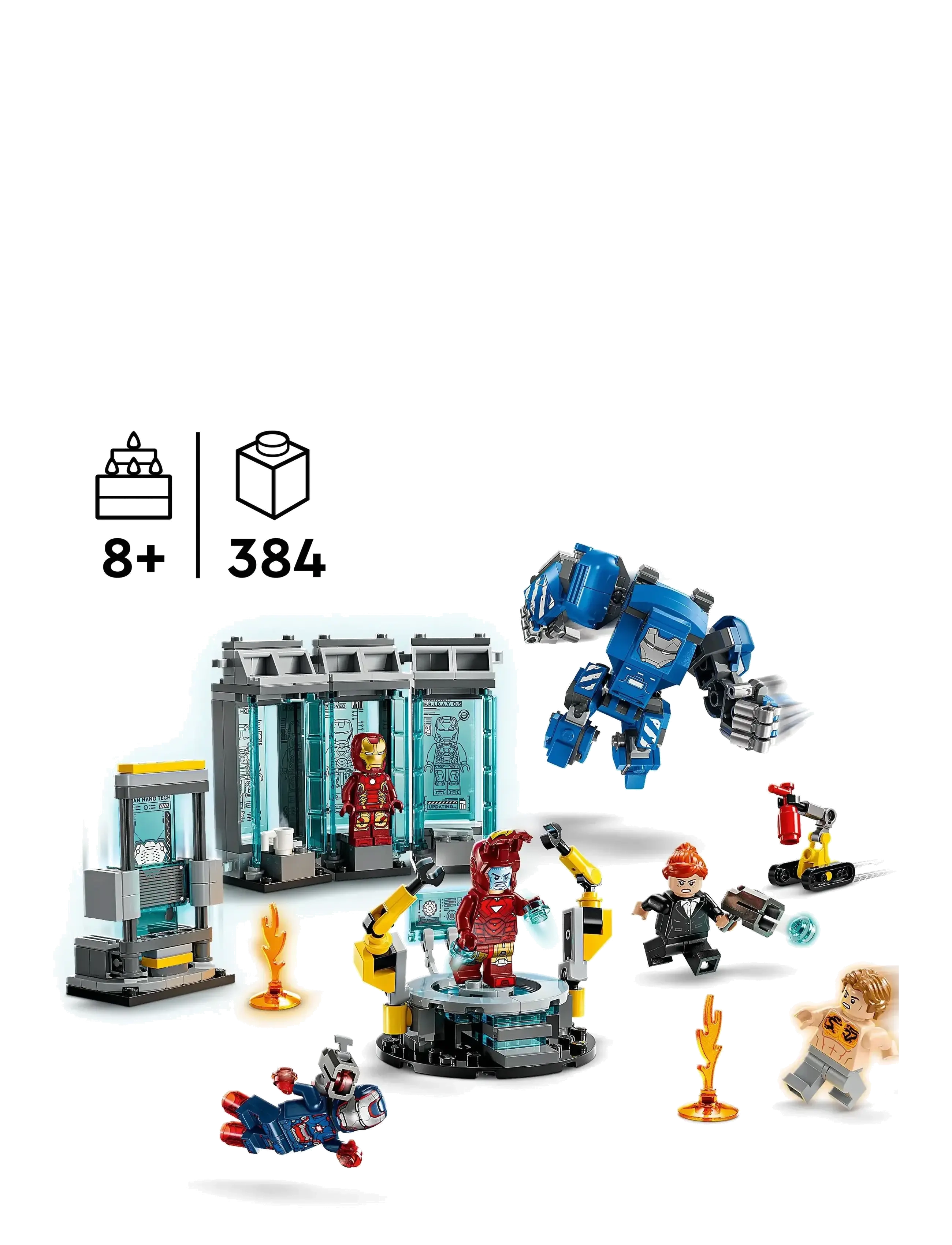 LEGO - Marvel Iron Man’s Laboratory: Hall of Armour with Minifigures 76315 - lego classic - multi - 1
