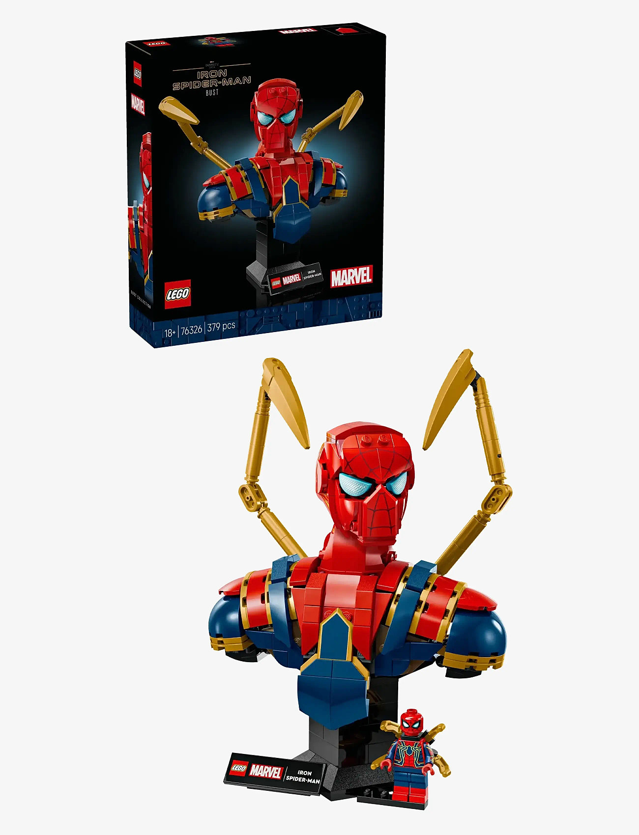 LEGO - Marvel Iron Spider-Man Bust Collectible Adult Building Set 76326 - lego adults welcome - multi - 0