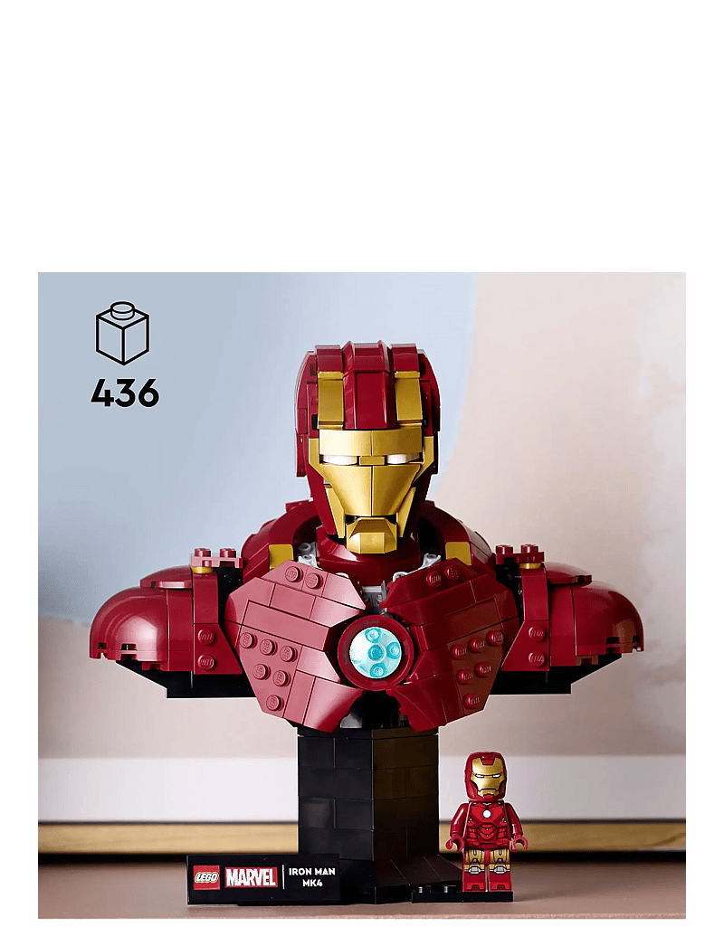 LEGO - Marvel Iron Man MK4 Bust, Buildable Model for Adults with Minifigure 76327 - lego adults welcome - multi - 1