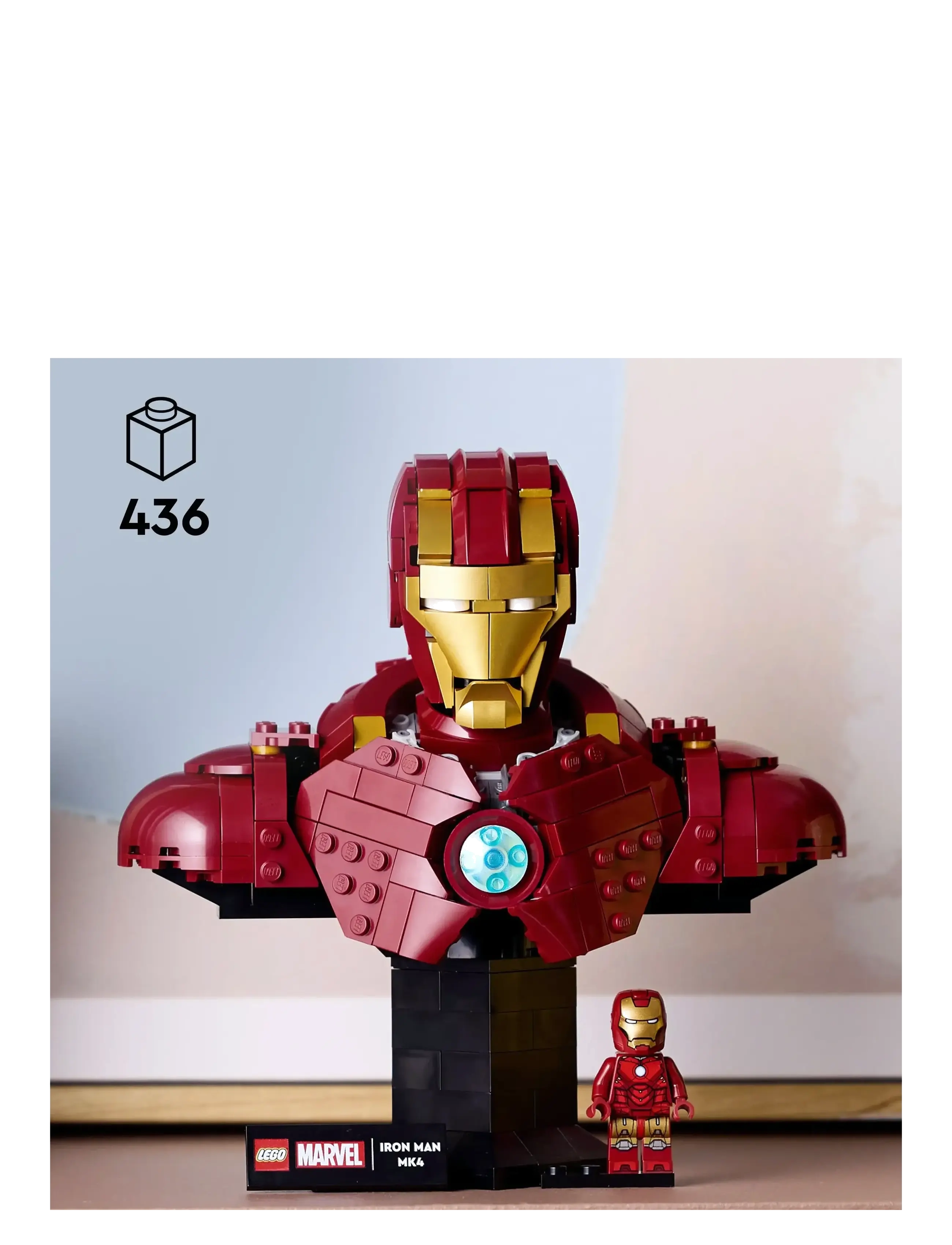 LEGO - Marvel Iron Man MK4 Bust, Buildable Model for Adults with Minifigure 76327 - lego® super heroes - multi - 1