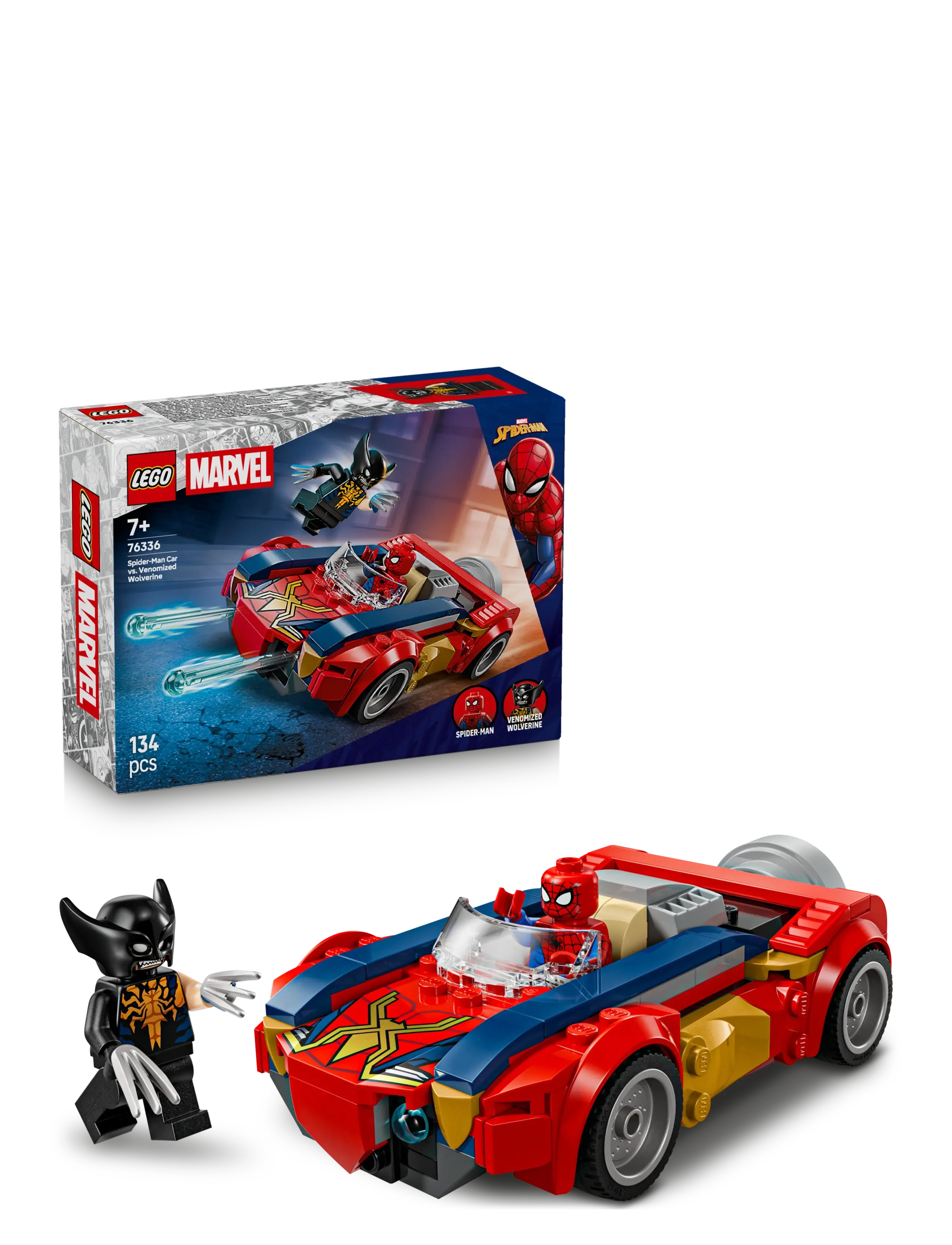 LEGO Marvel Spider-Man Car vs. Venomized Wolverine 76336 - Spielzeug 6-8 Jahre - MULTI / red