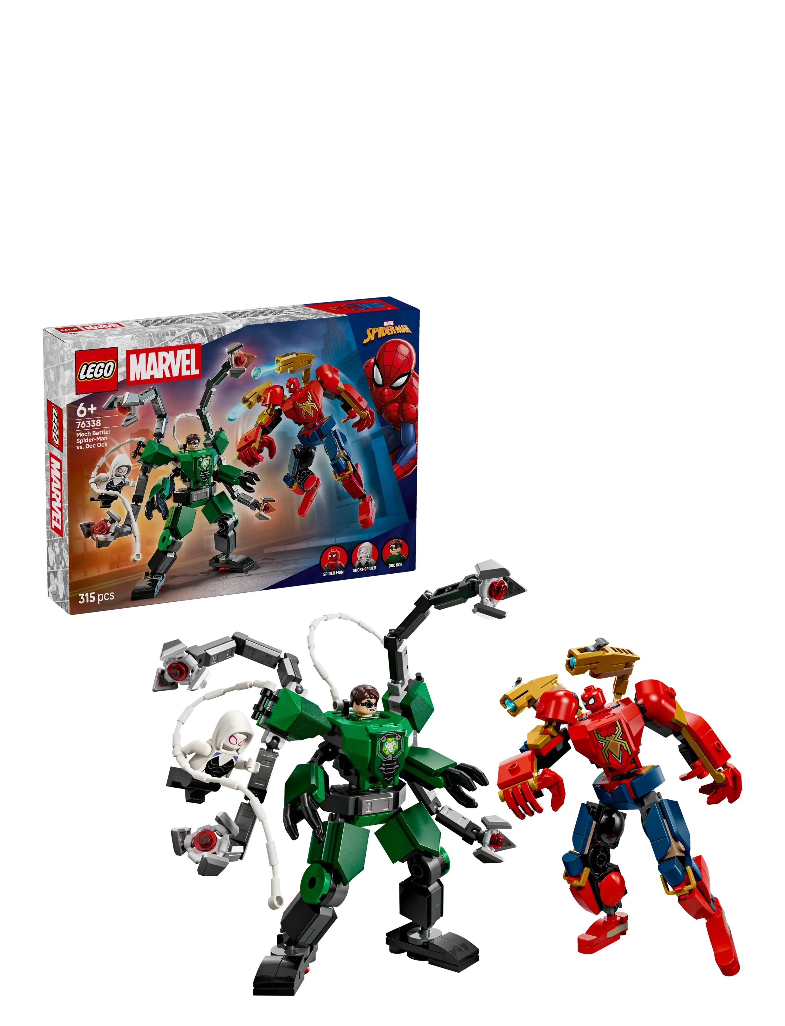 LEGO Mech-Kamp: Spider-Man Mod Doc Ock 76338, Børn, Lego Super Heroes, Grøn, Str: ONE SIZE