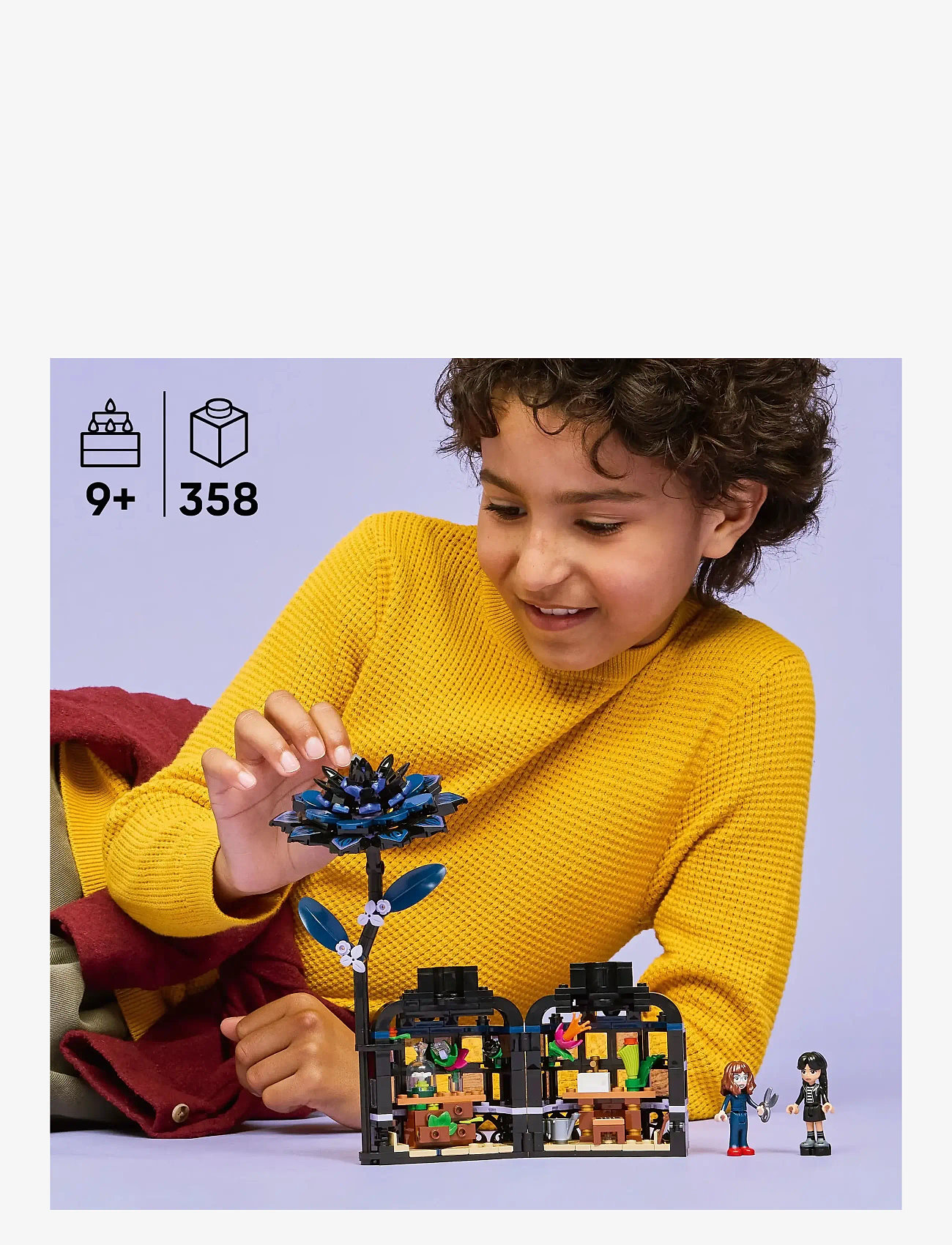 LEGO Wednesday Black Dahlia Flower Halloween Gift, Faux Plant Room