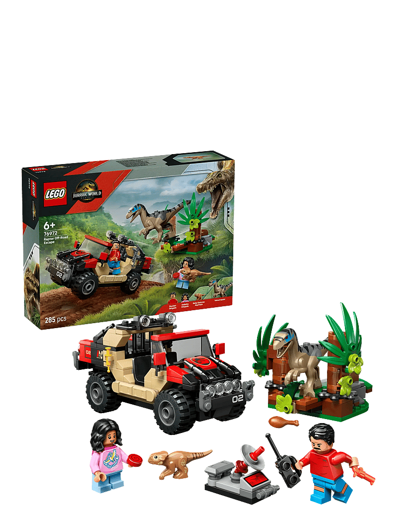 LEGO - Jurassic World Raptor Off-Road Escape Velociraptor Toy Dinosaur 76972 - madalaimad hinnad - multi - 0