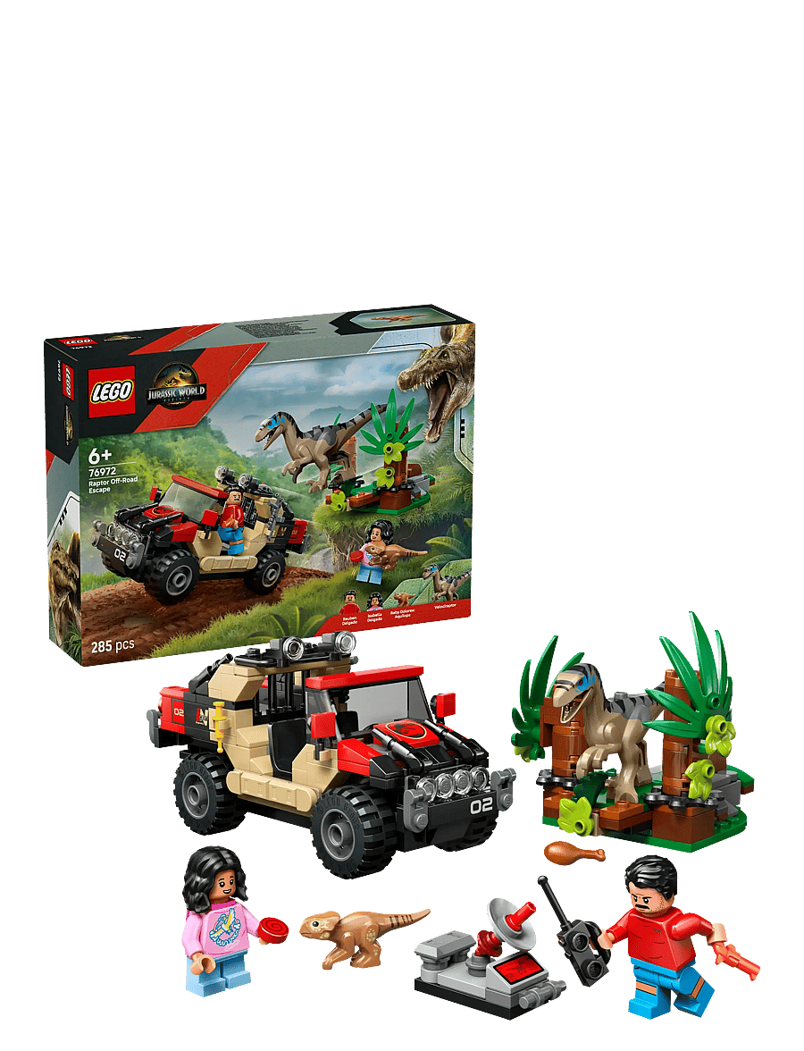 LEGO - Jurassic World Raptor Off-Road Escape Velociraptor Toy Dinosaur 76972 - laagste prijzen - multi - 0