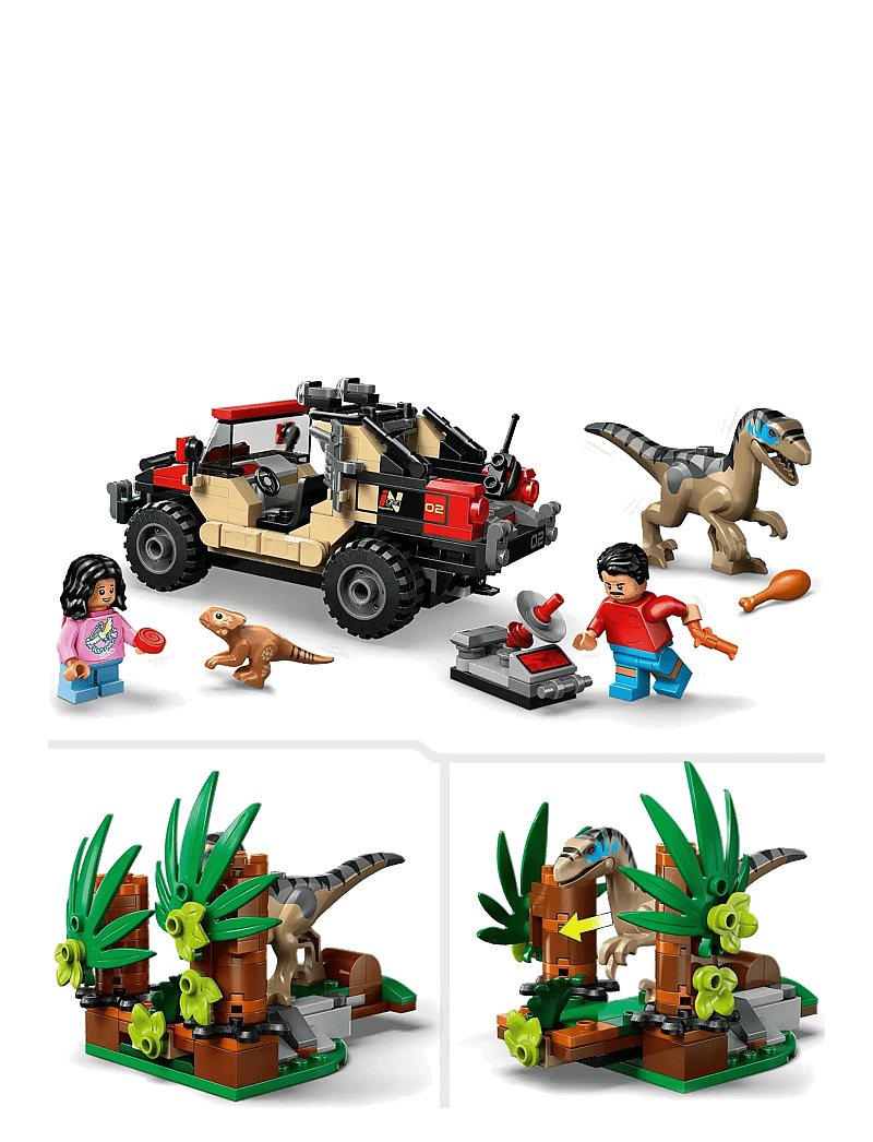 LEGO - Jurassic World Raptor Off-Road Escape Velociraptor Toy Dinosaur 76972 - madalaimad hinnad - multi - 3
