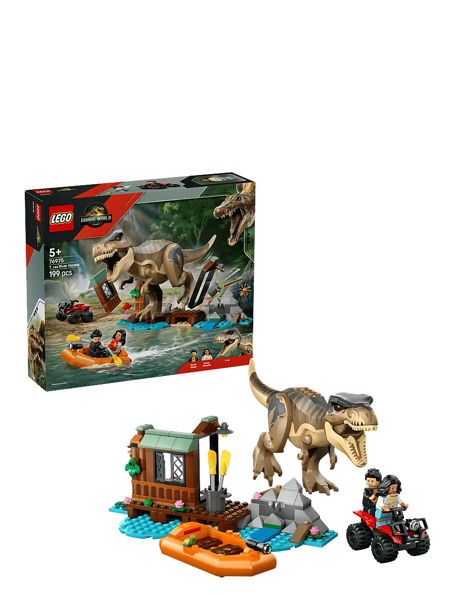 LEGO - Jurassic World T. rex River Escape Dinosaur Figure Building Set 76975 - prezenty urodzinowe - multi - 0