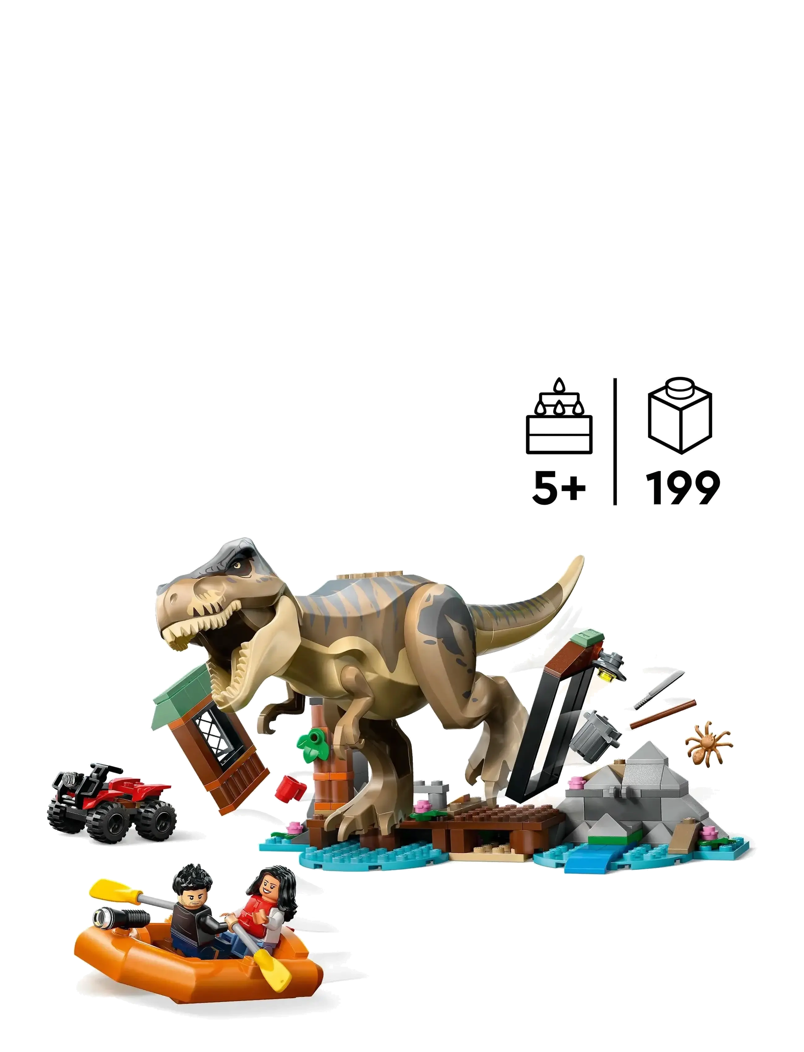 LEGO - Jurassic World T. rex River Escape Dinosaur Figure Building Set 76975 - prezenty urodzinowe - multi - 1