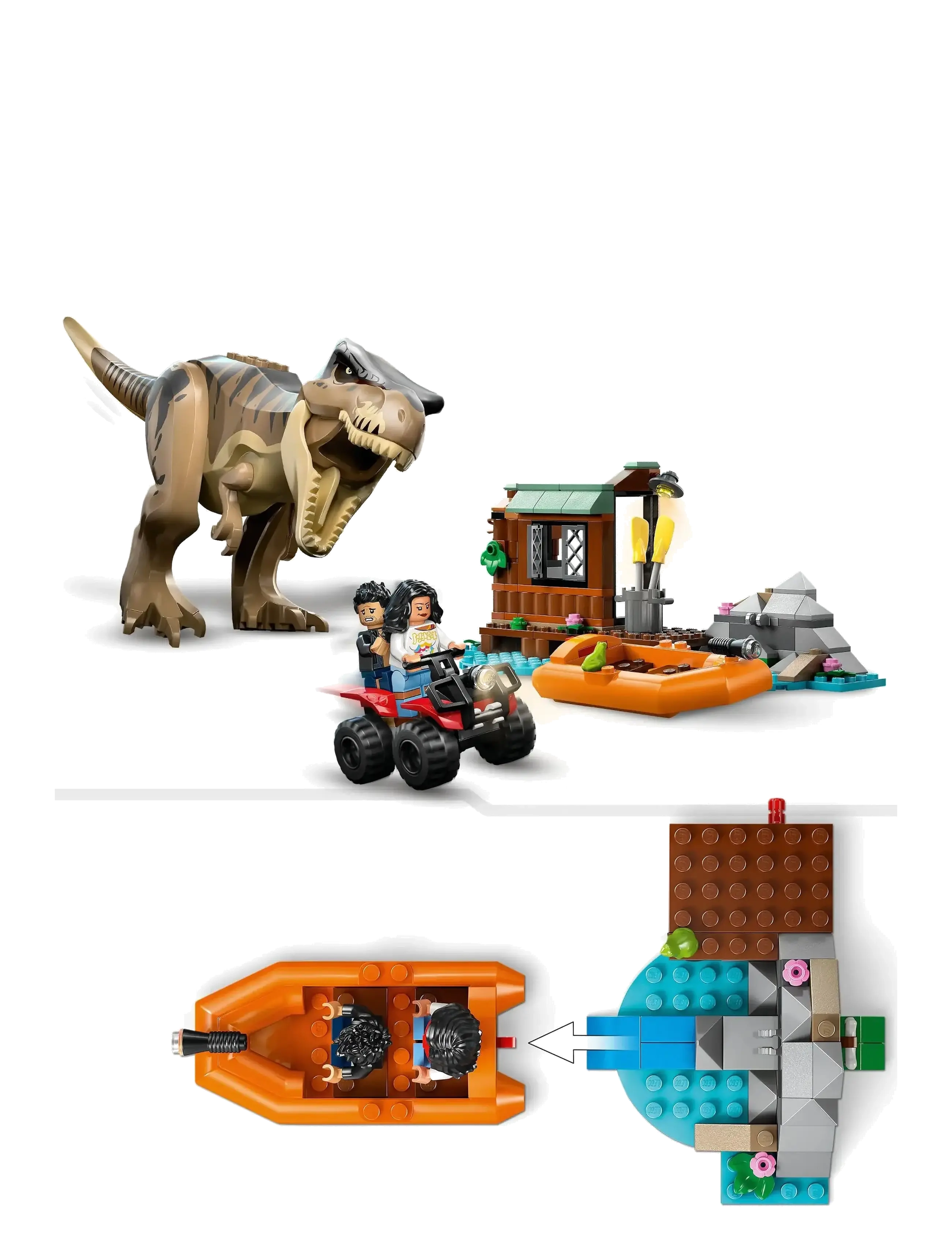 LEGO - Jurassic World T. rex River Escape Dinosaur Figure Building Set 76975 - prezenty urodzinowe - multi - 4