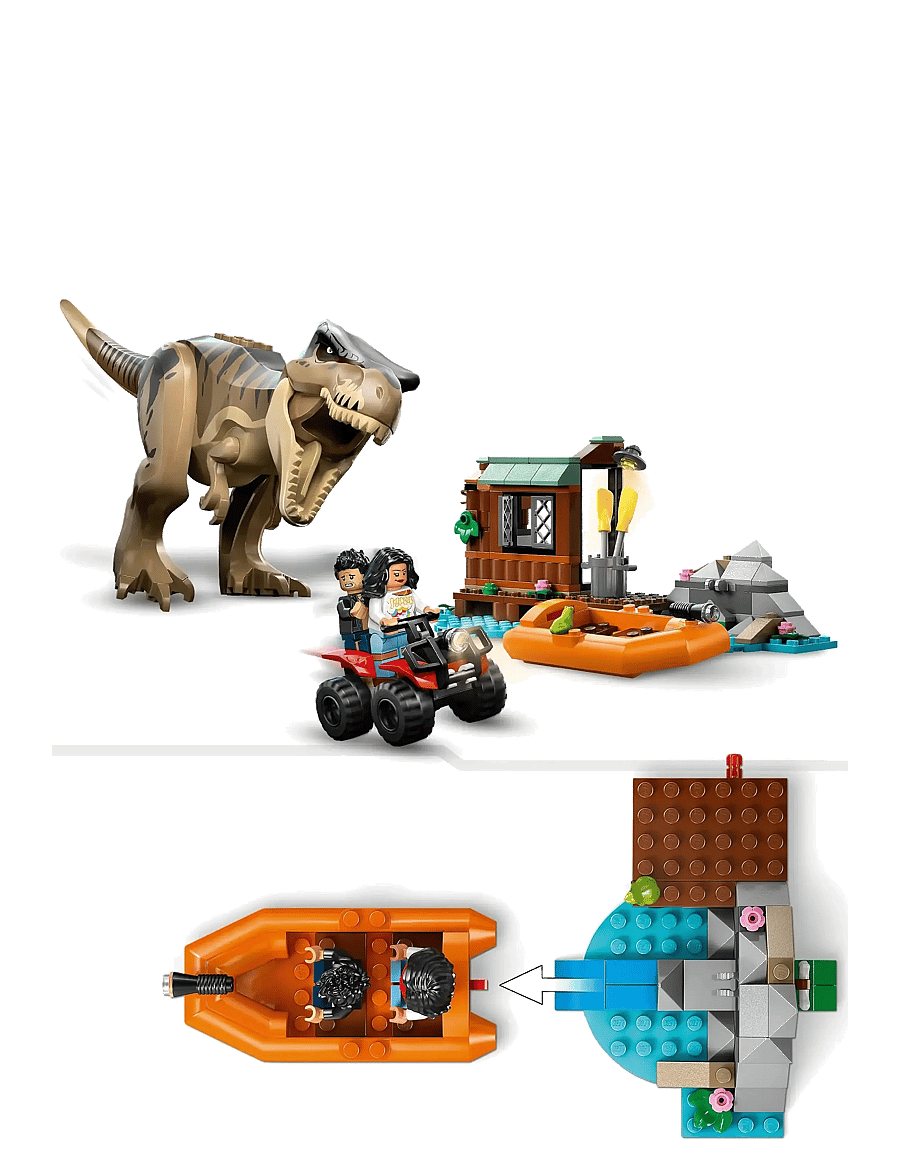 LEGO - Jurassic World T. rex River Escape Dinosaur Figure Building Set 76975 - prezenty urodzinowe - multi - 4