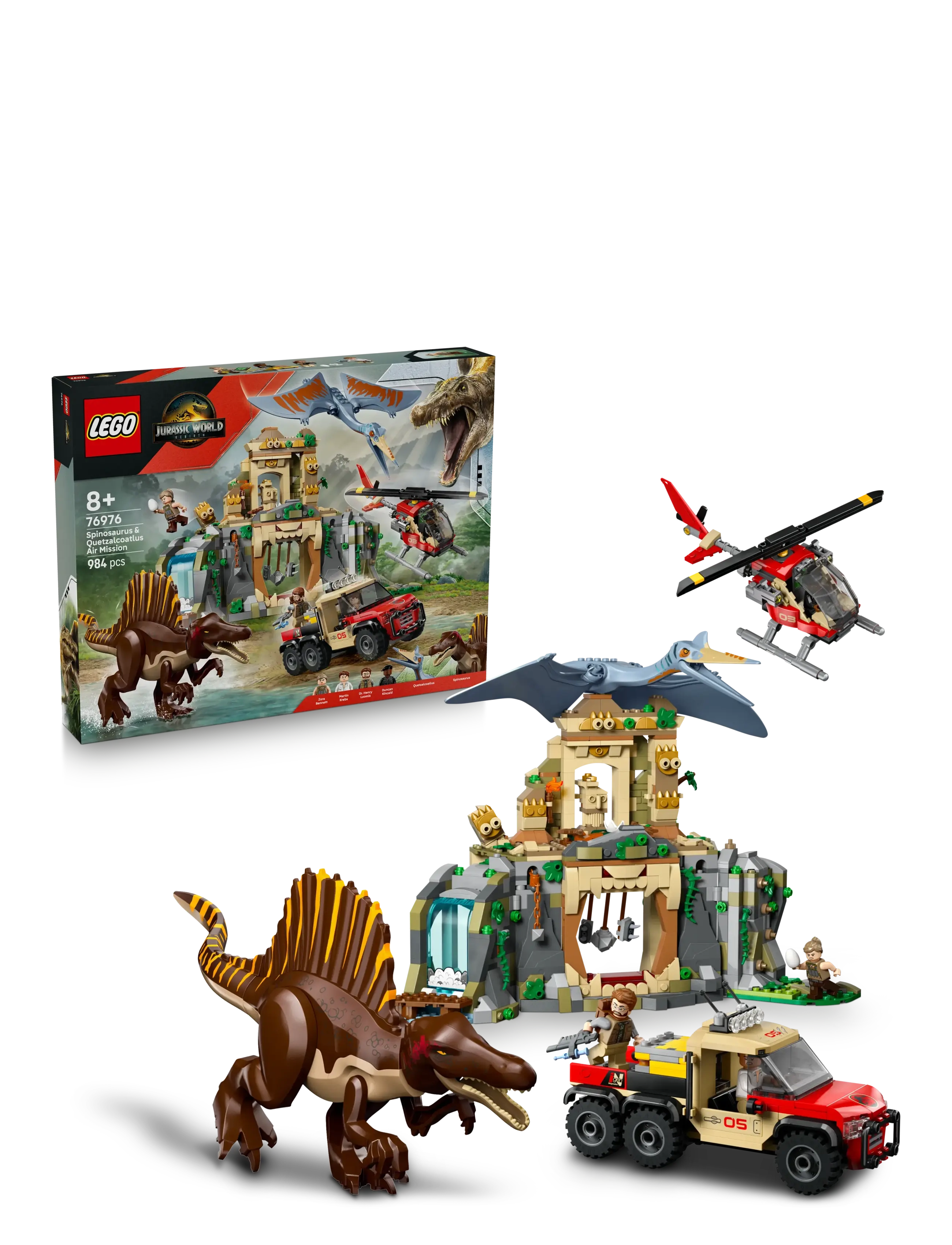 LEGO Spinosaurus & Quetzalcoatlus Air Mission Dinosaur 76976, Børn, Lego jurassic World, Multi/mønstret, Str: ONE SIZE
